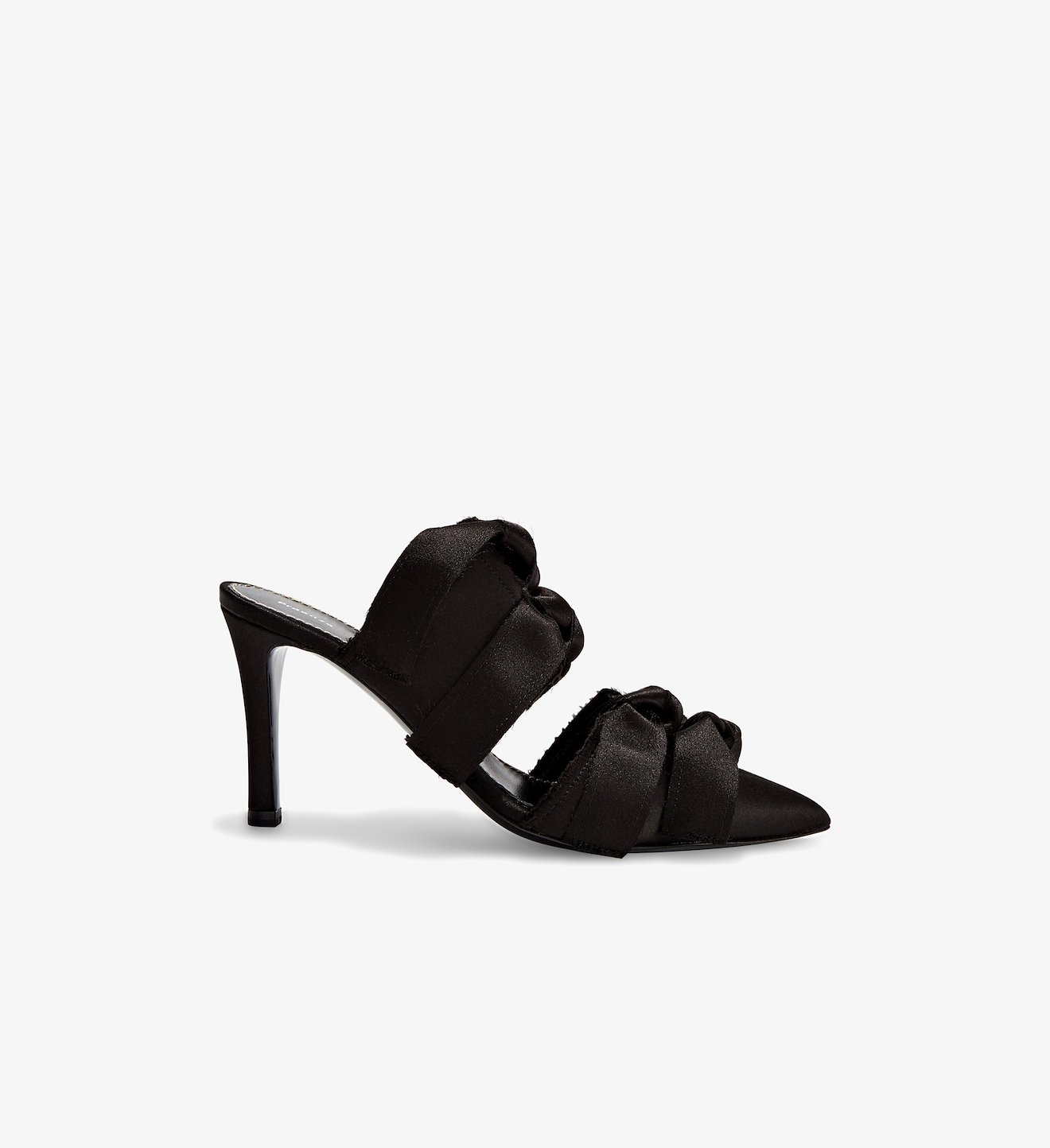 Satin High Mule with Ties