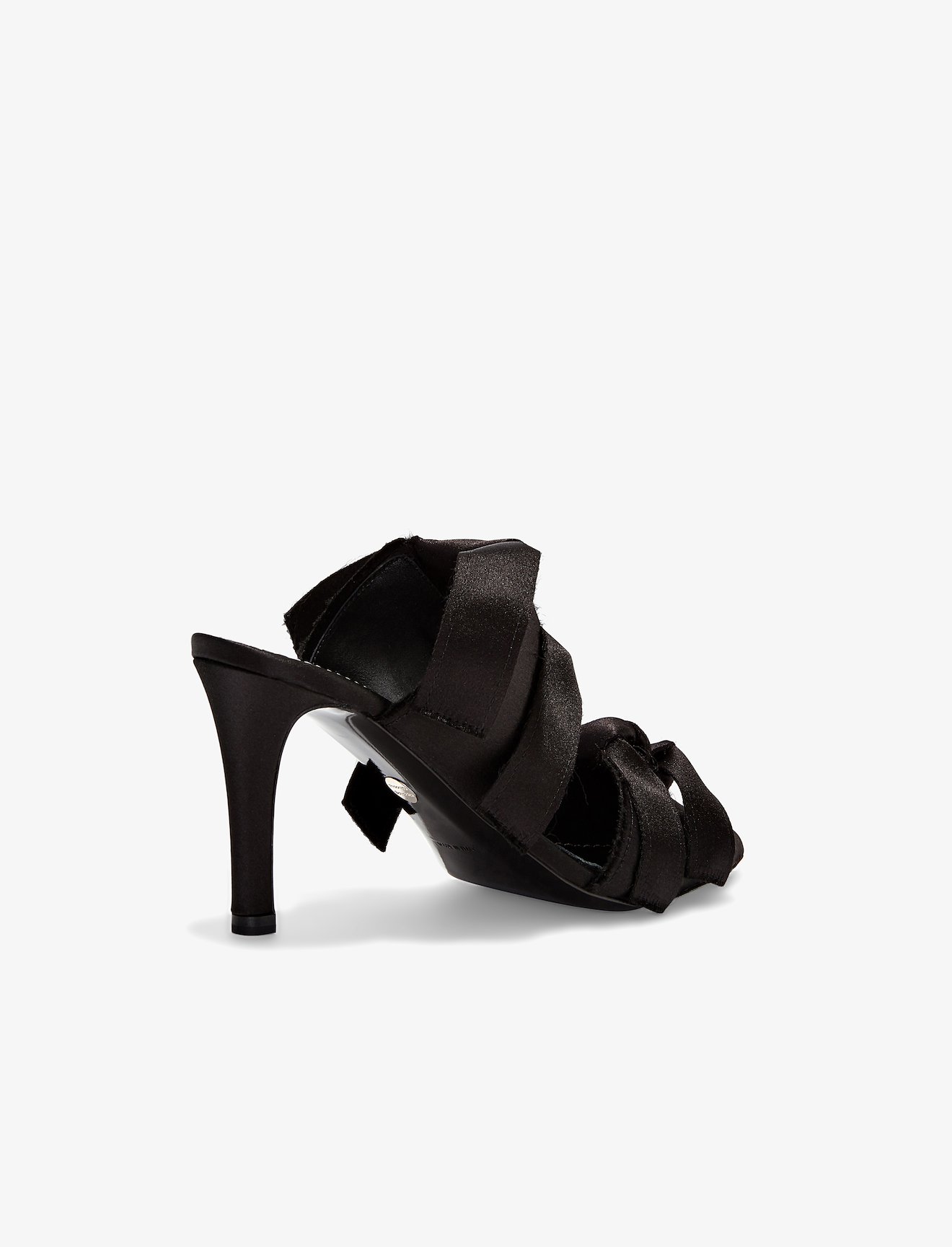 Satin High Mule with Ties #2