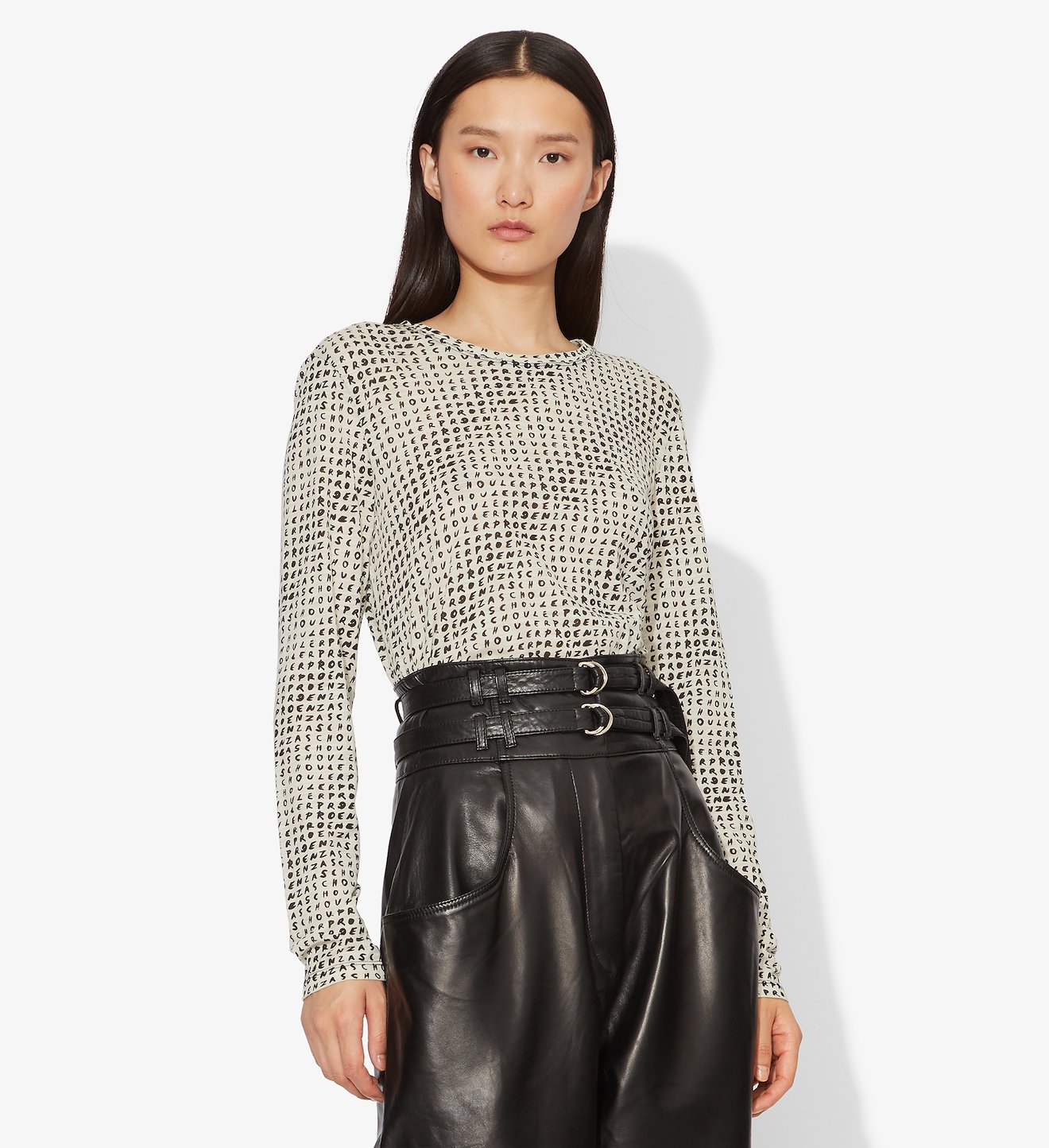 Scarf Logo Print Long Sleeve T-Shirt