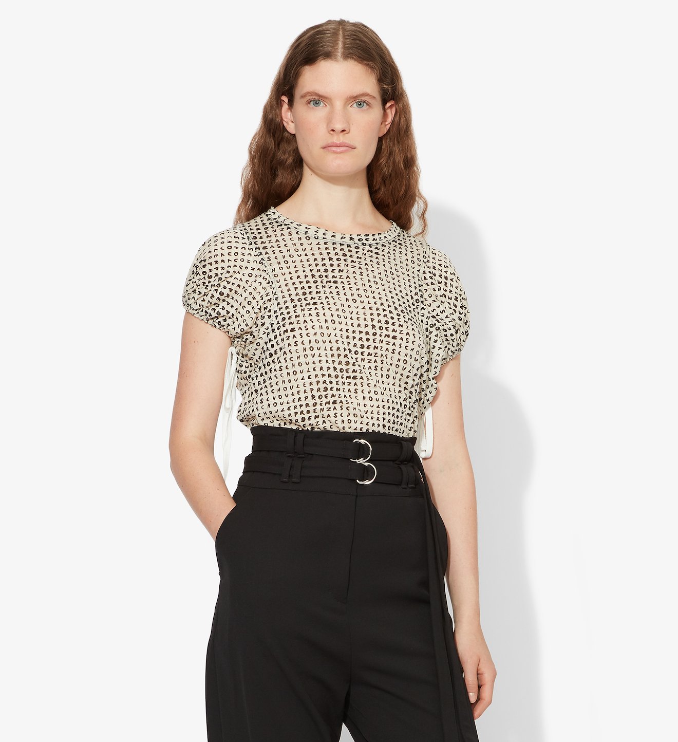Scarf Logo Print Tied Short Sleeve T-Shirt