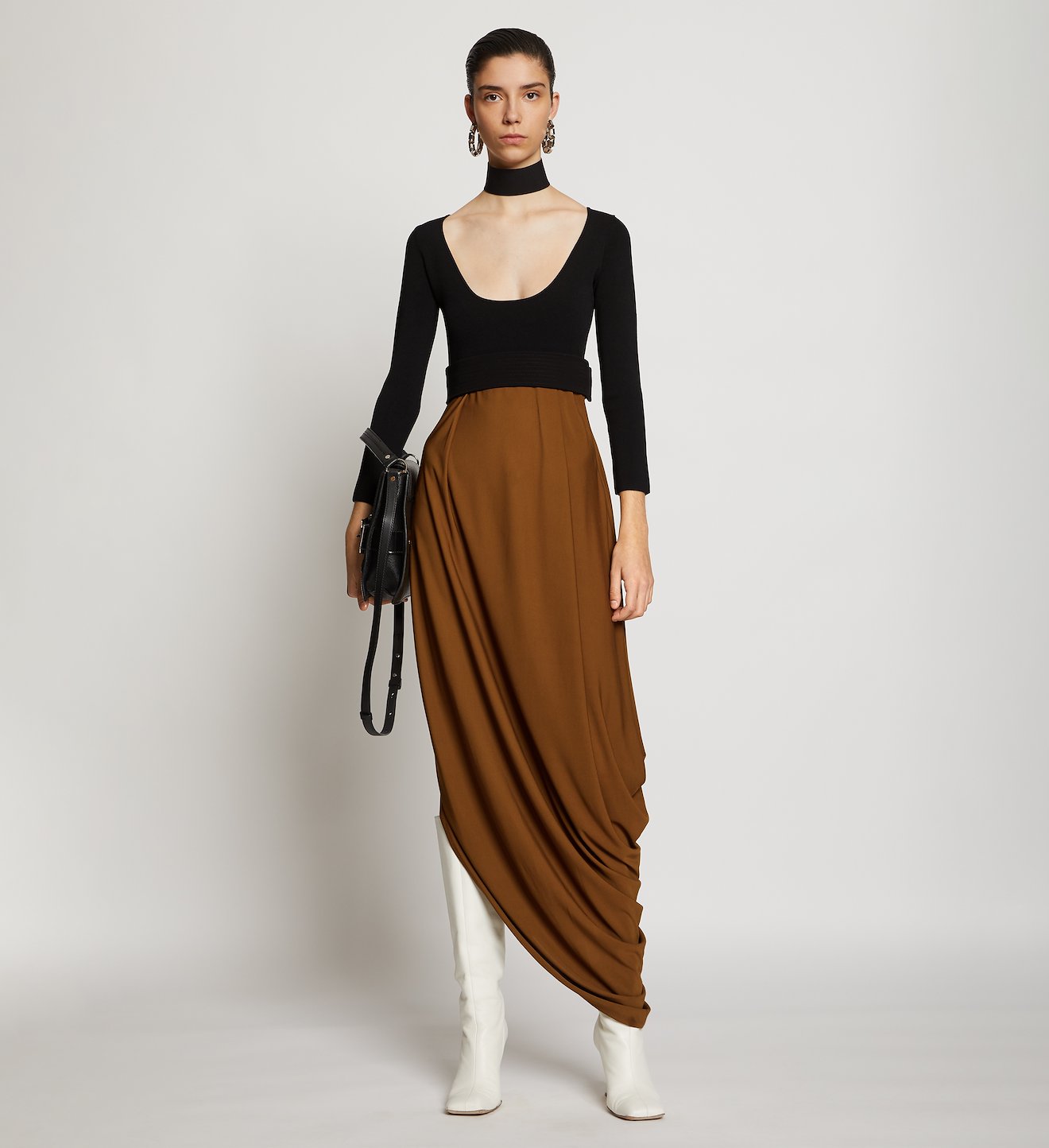 Proenza Schouler -Scoop Neck Draped Dress | Official Site