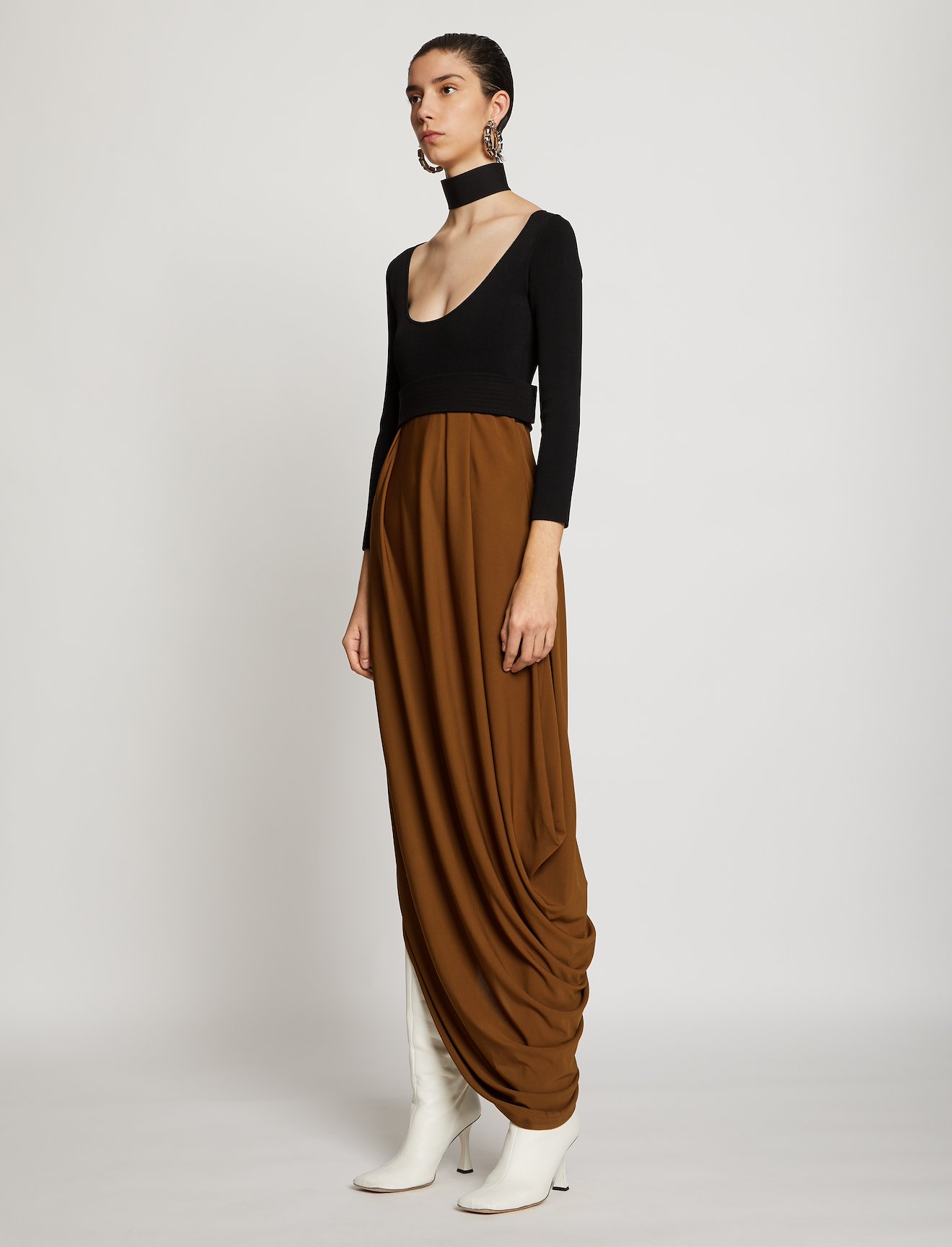 Scoop Neck Draped Dress #1