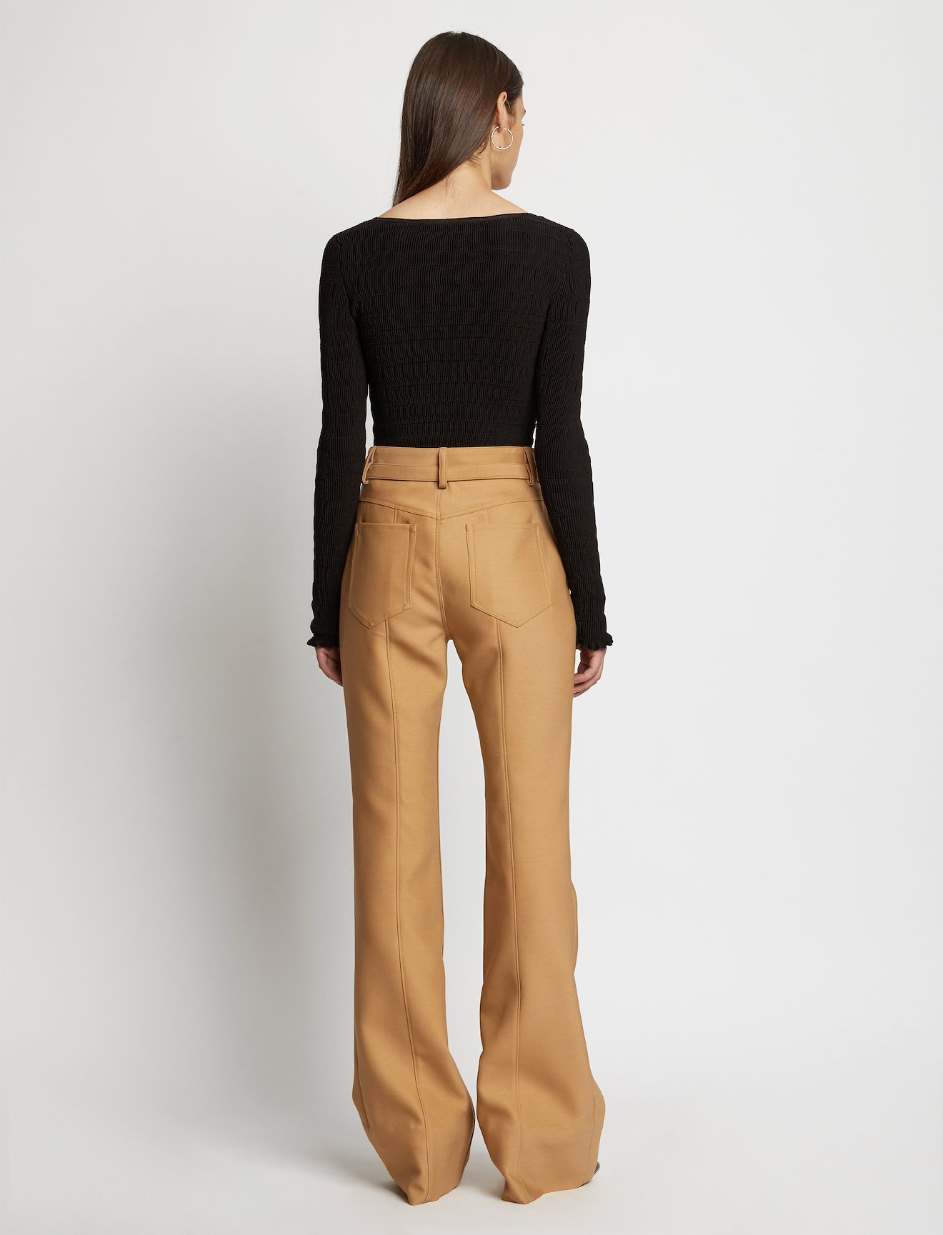 Scoop Neck Smocked Knit Top #2