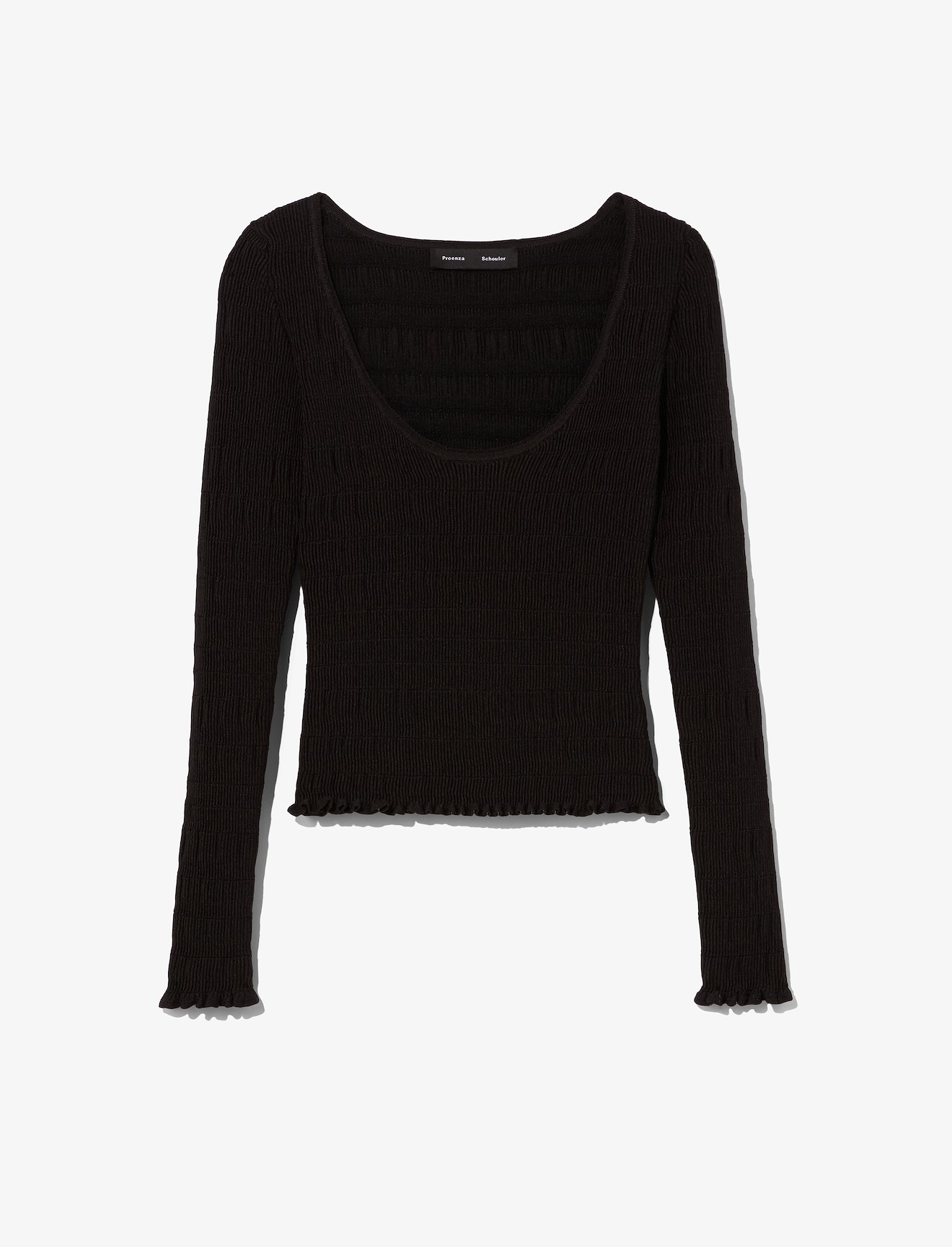 Scoop Neck Smocked Knit Top #4