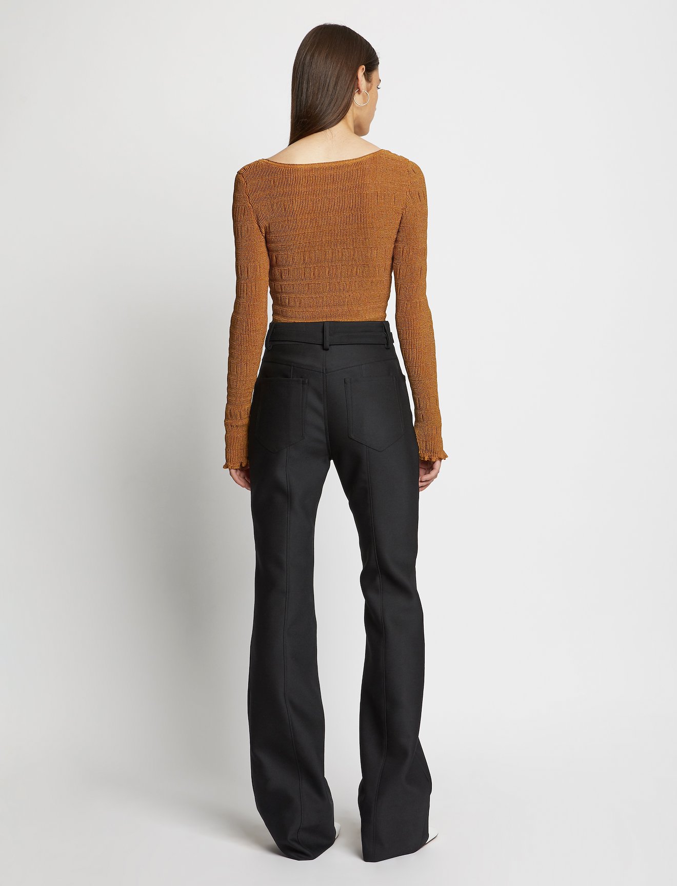 Scoop Neck Smocked Knit Top #2