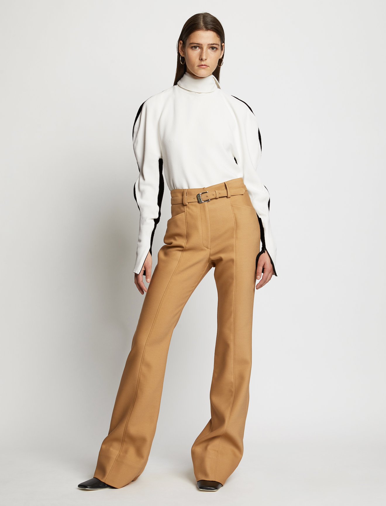 Sculpted Sleeve Crepe Velvet Top #1