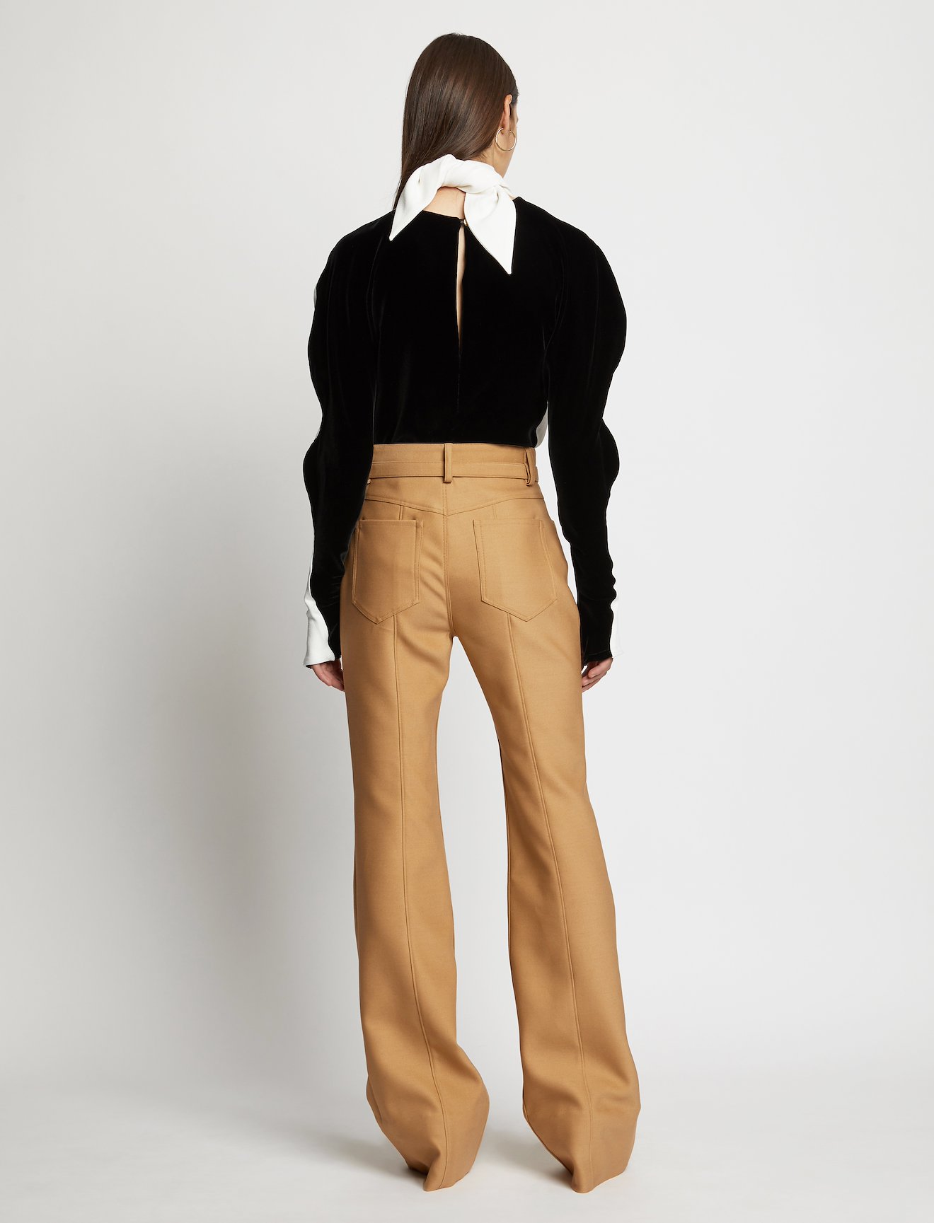 Sculpted Sleeve Crepe Velvet Top #2