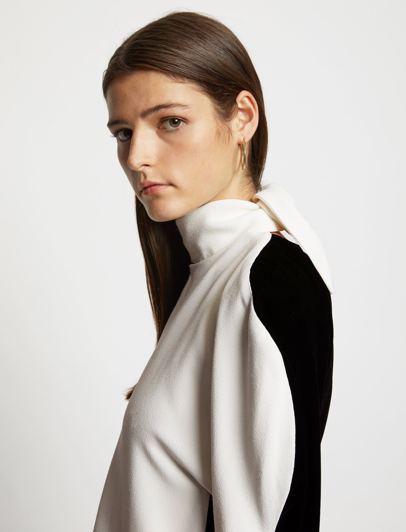 Sculpted Sleeve Crepe Velvet Top #3