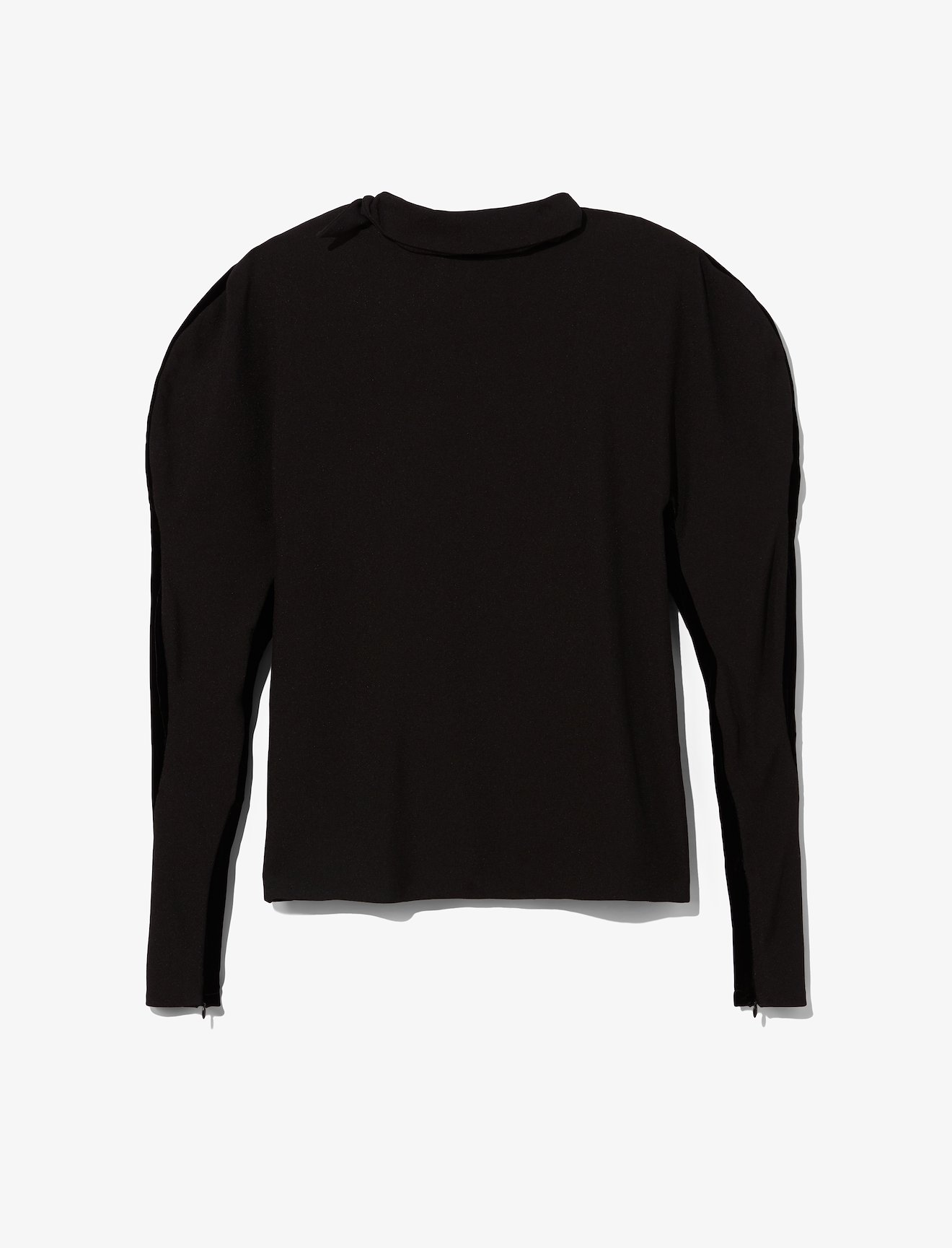 Sculpted Sleeve Crepe Velvet Top #4