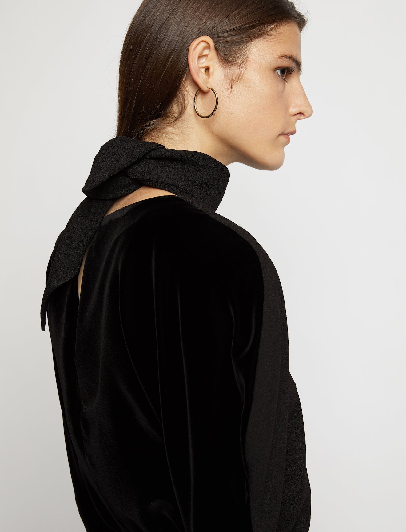 Sculpted Sleeve Crepe Velvet Top #3