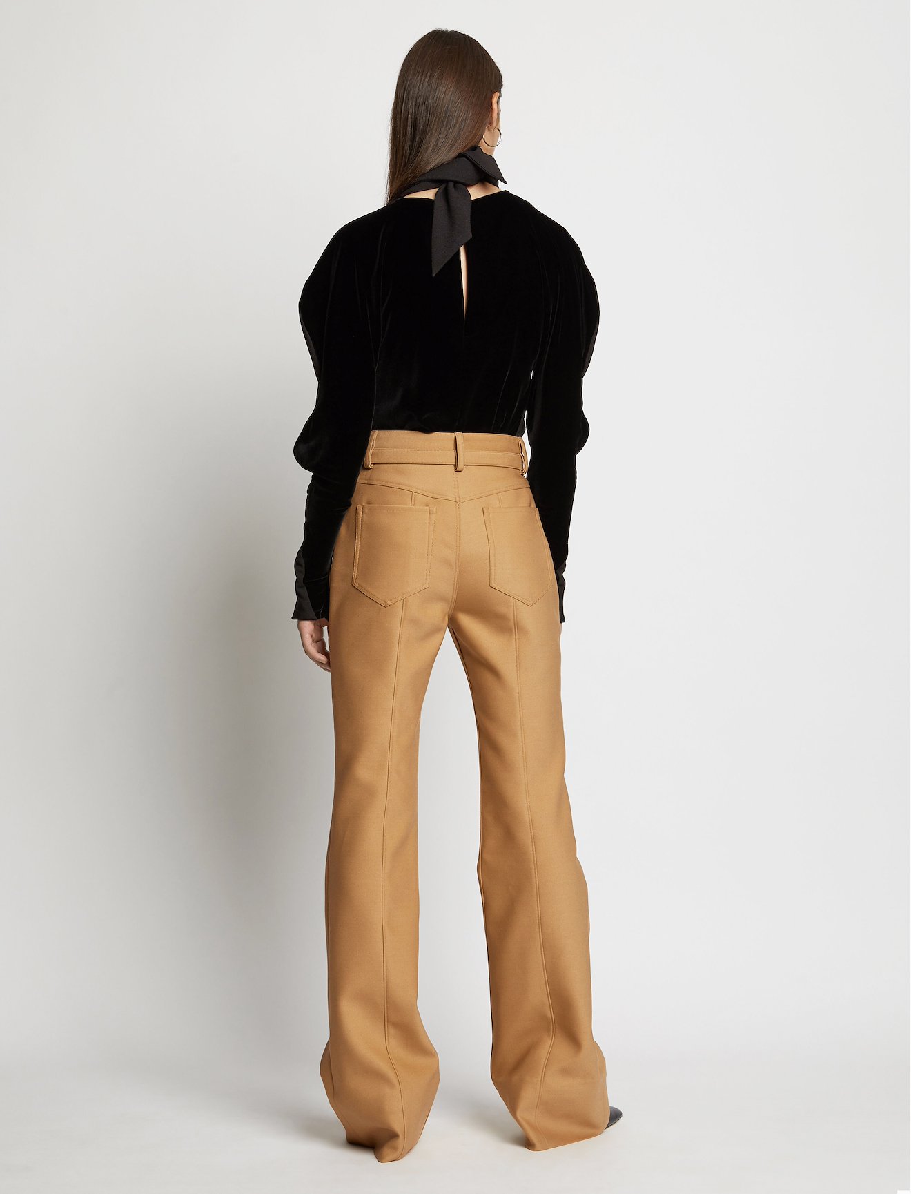 Sculpted Sleeve Crepe Velvet Top #2