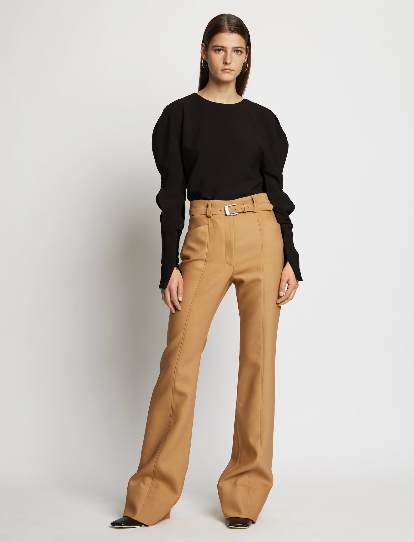 Sculpted Sleeve Crepe Velvet Top #5