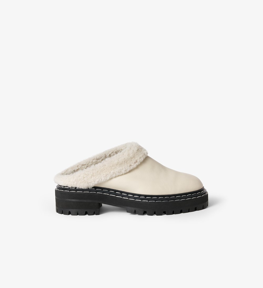 leather lug mule