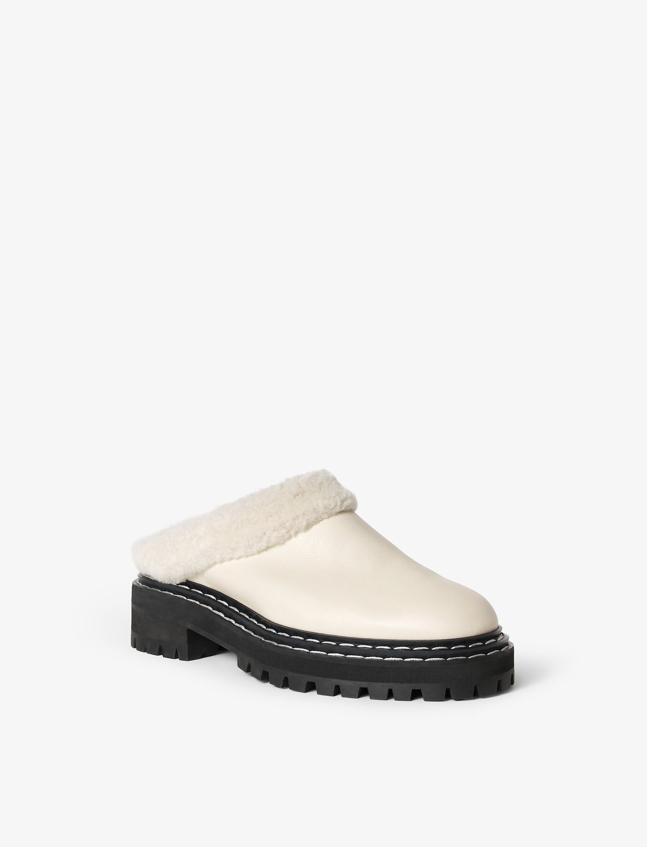 Shearling Lug Sole Mules #1