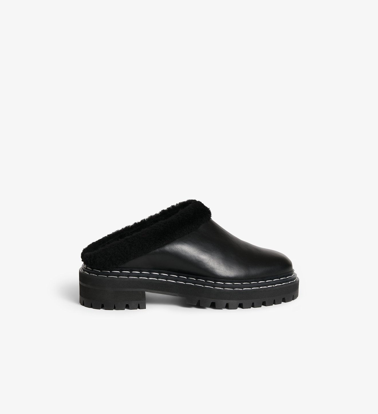 Shearling Lug Sole Mules
