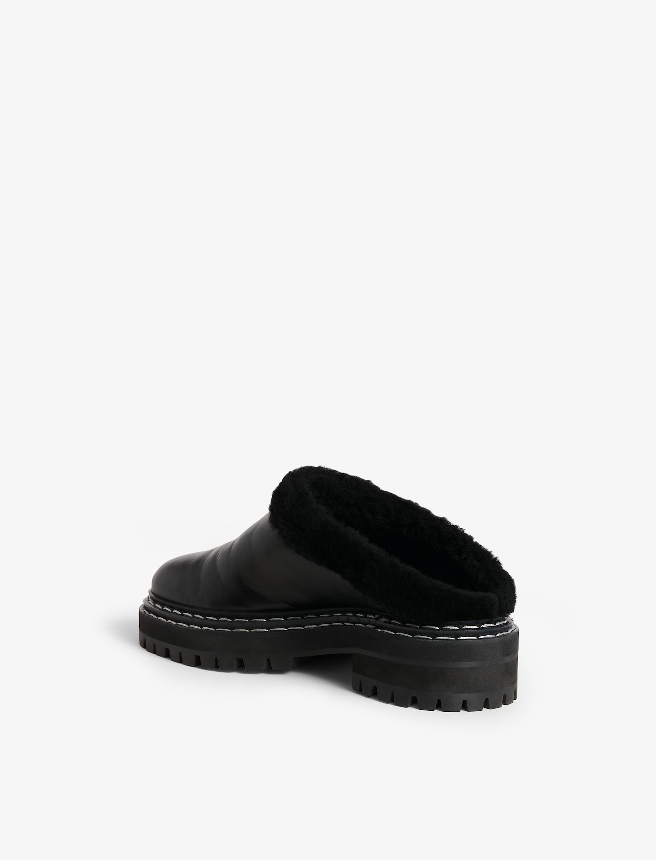 Shearling Lug Sole Mules #2