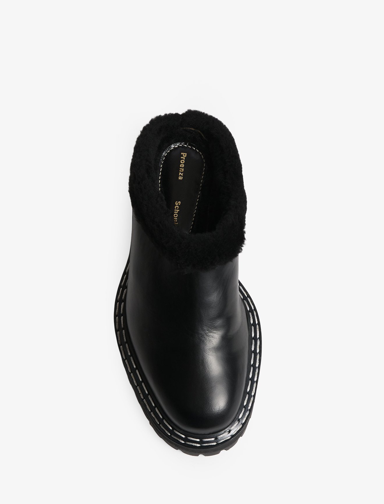 Shearling Lug Sole Mules #3