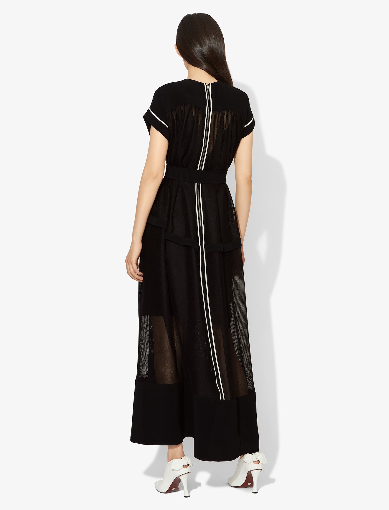 Sheer Mesh Short Sleeve Cape Dress #2