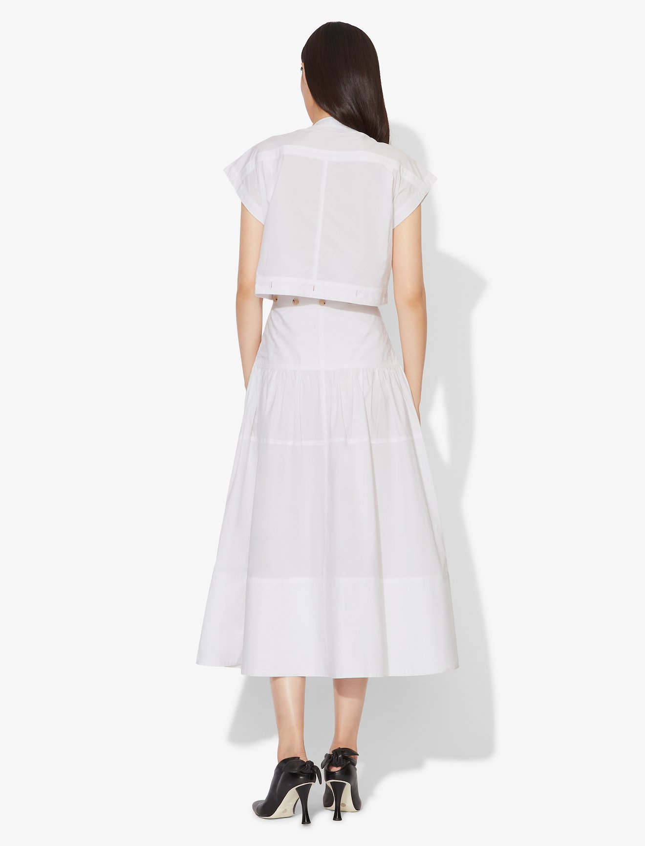 Short Sleeve Buttoned Cotton Dress #2