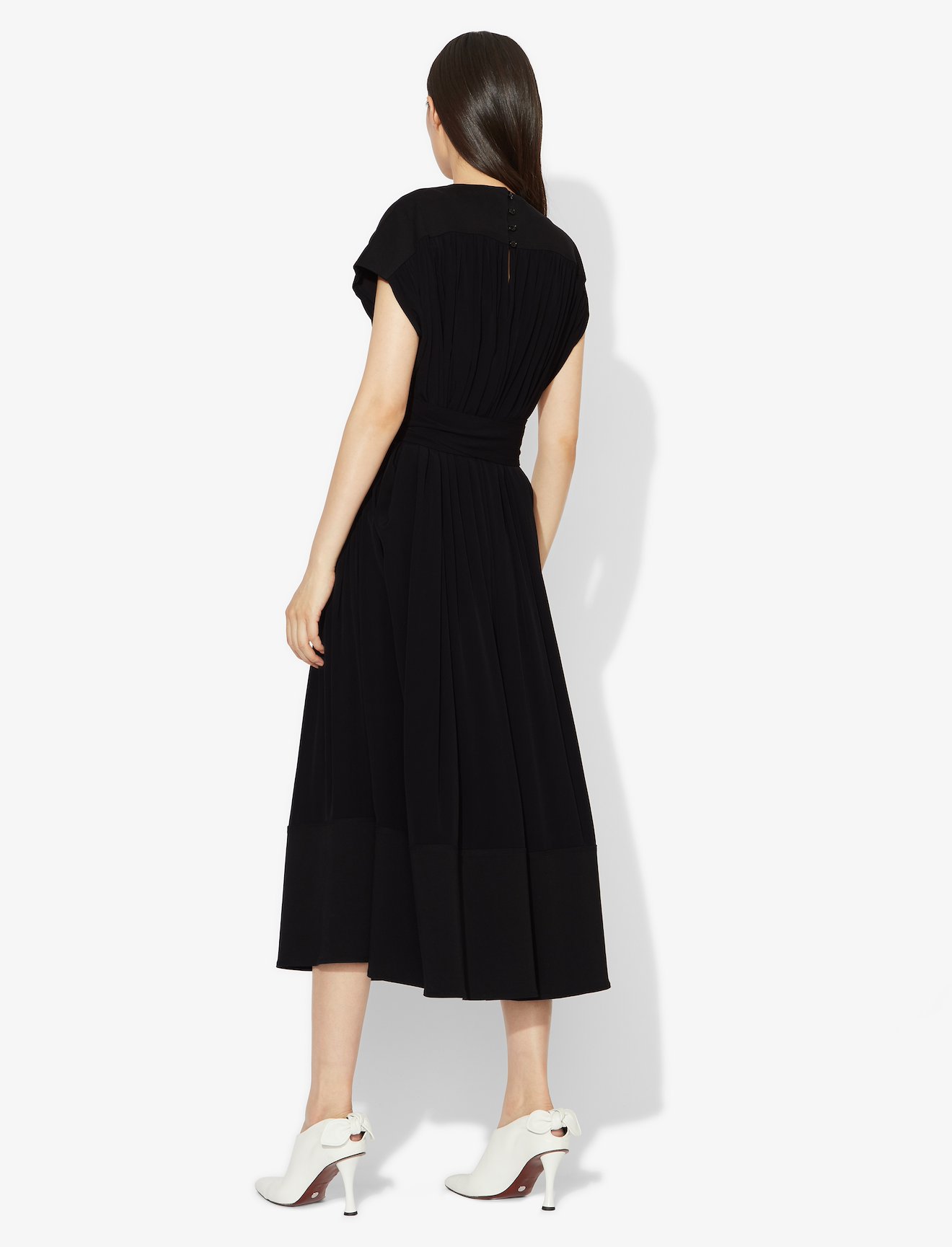 Short Sleeve Combo Cape Dress #2