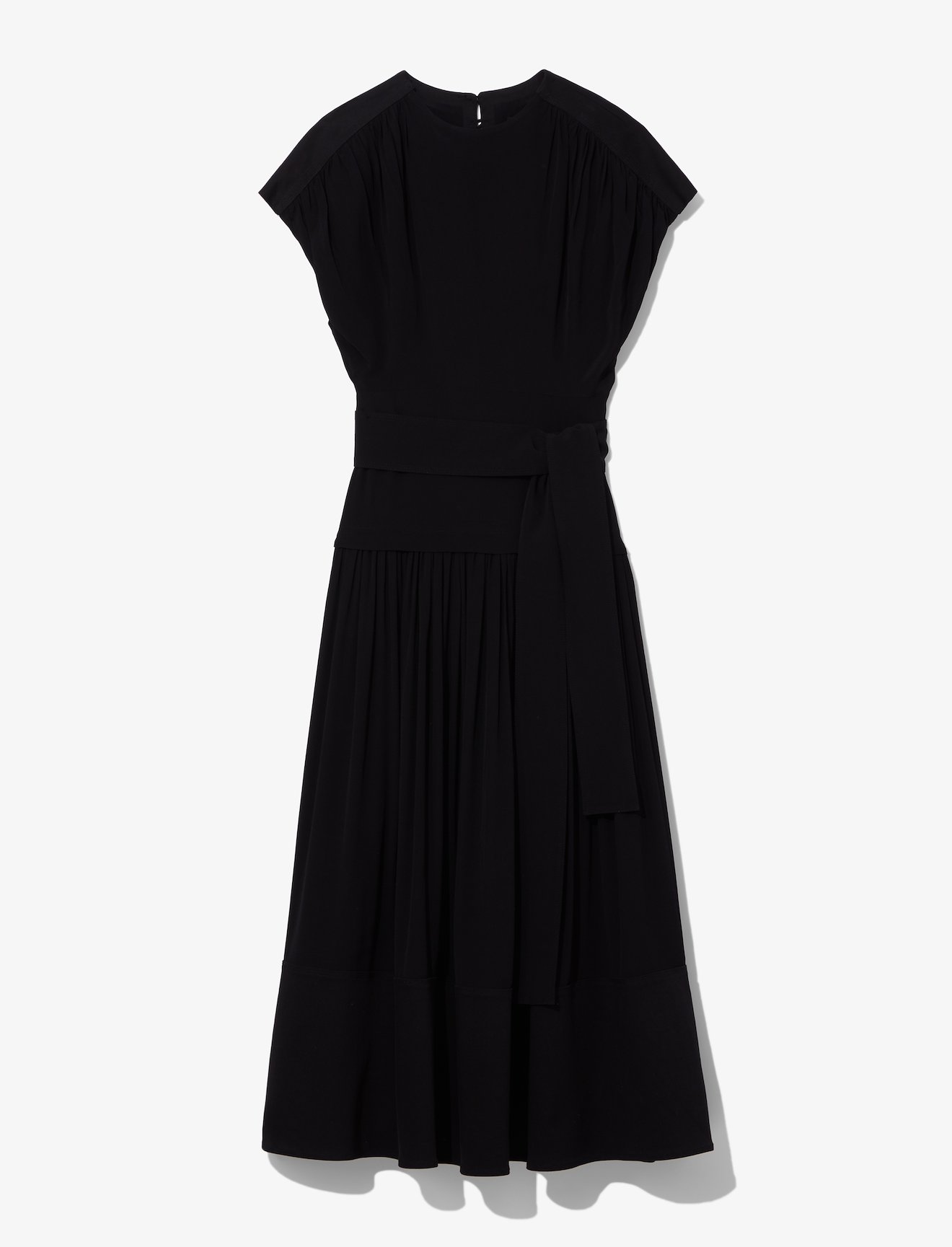 Short Sleeve Combo Cape Dress #4