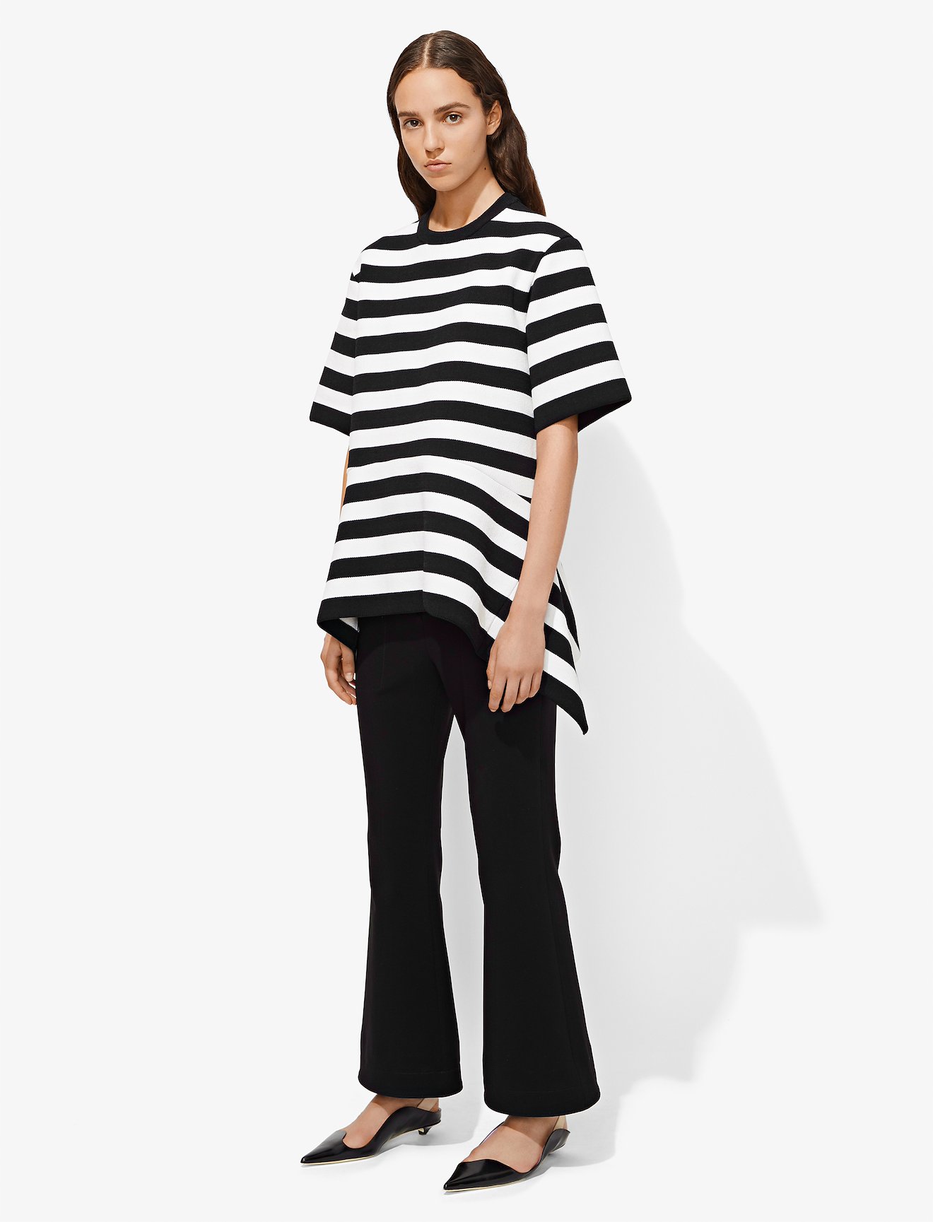 Short Sleeve Flare Knit Top #1