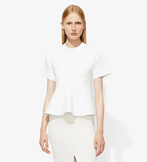 Short Sleeve Flare Knit Top