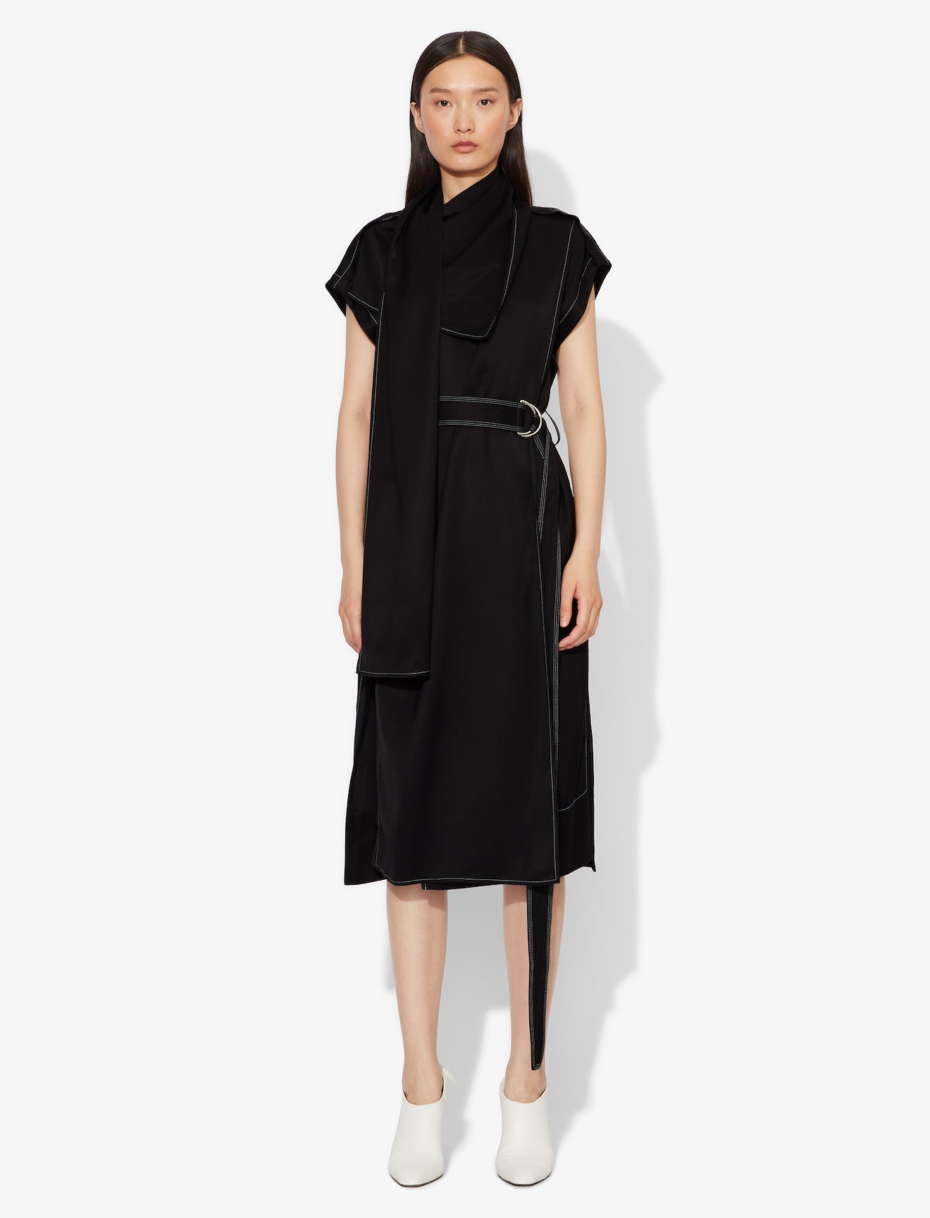 Short Sleeve Scarf Dress #1