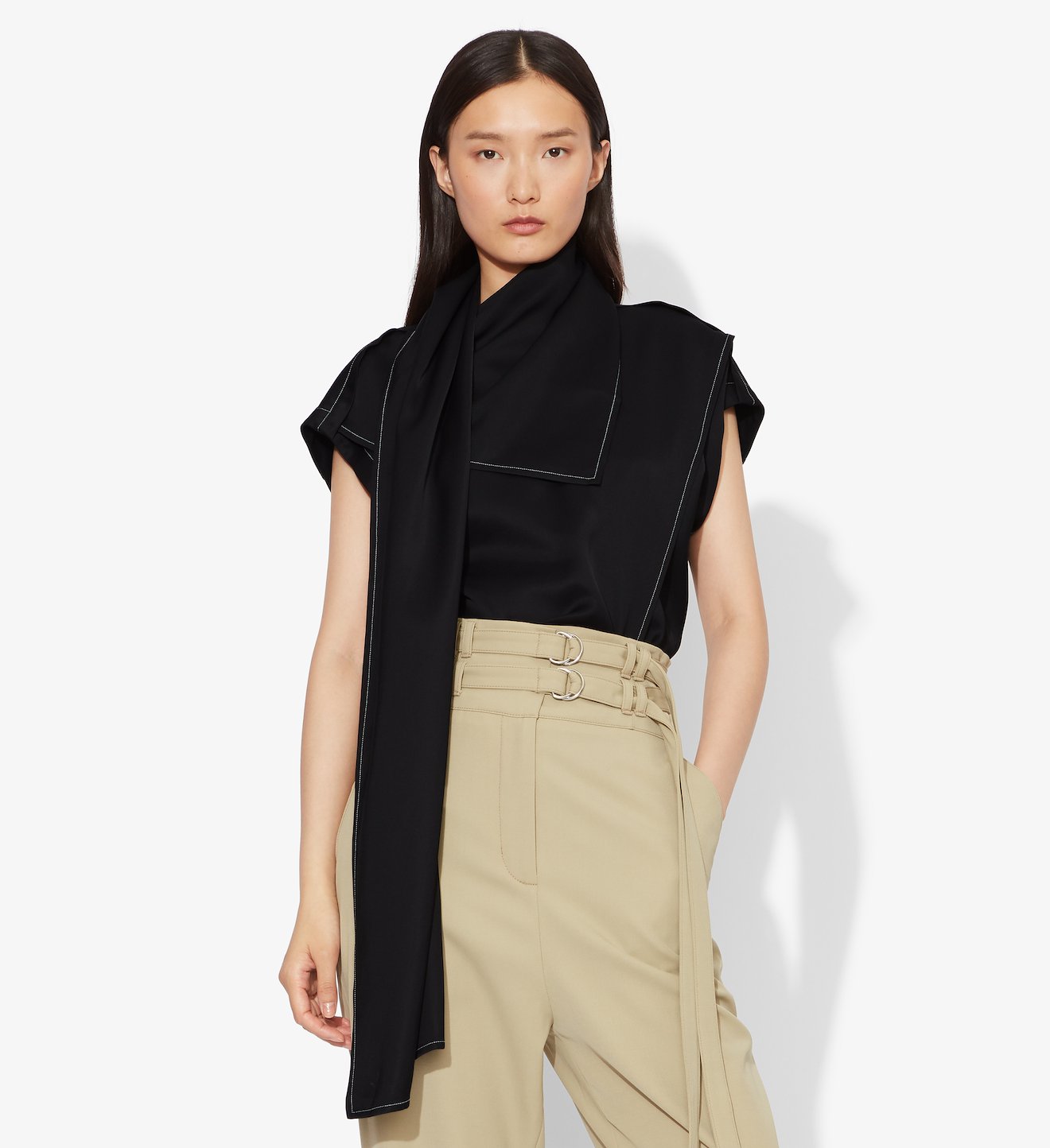 Short Sleeve Scarf Top