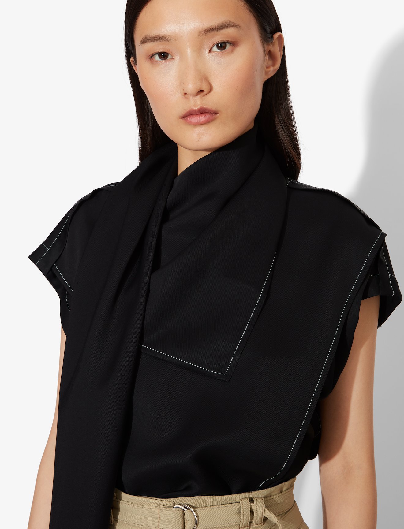 Short Sleeve Scarf Top #3