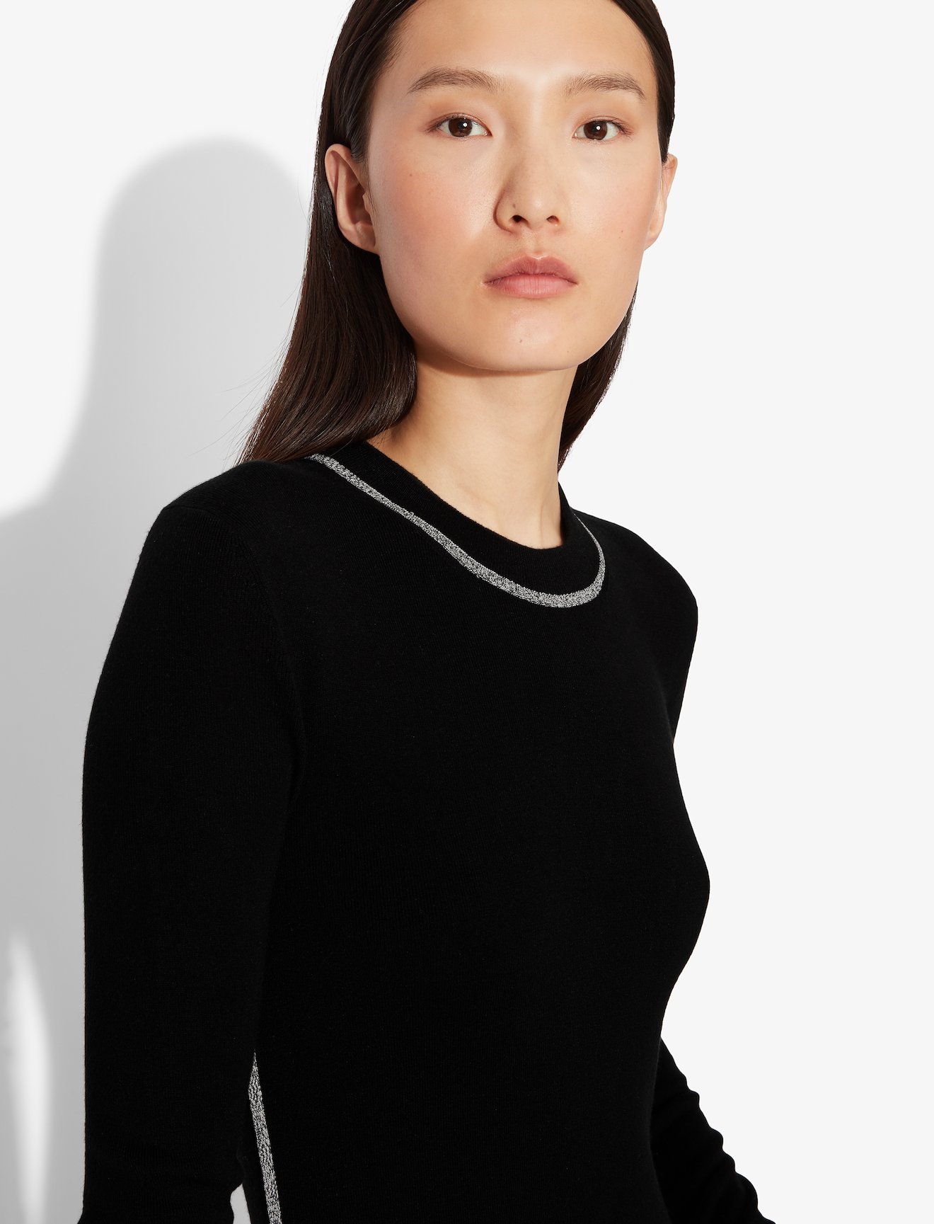 Silk Cashmere Long Sleeve Crewneck Dress #3