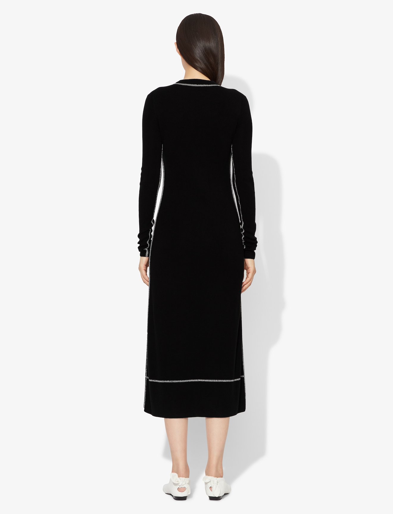 Silk Cashmere Long Sleeve Crewneck Dress #2