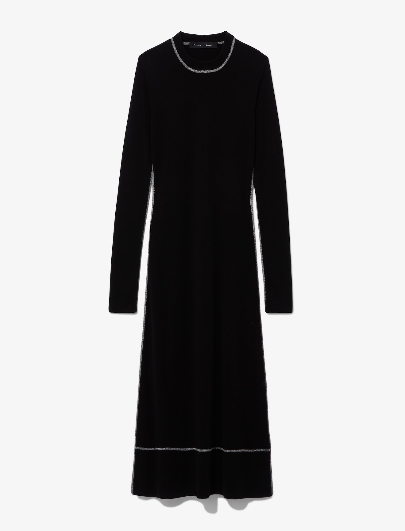 Silk Cashmere Long Sleeve Crewneck Dress #4