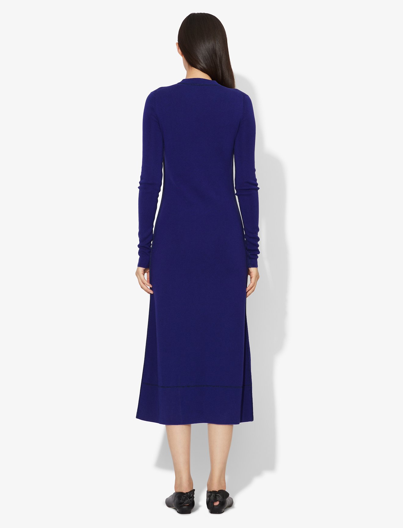 Silk Cashmere Long Sleeve Crewneck Dress #2