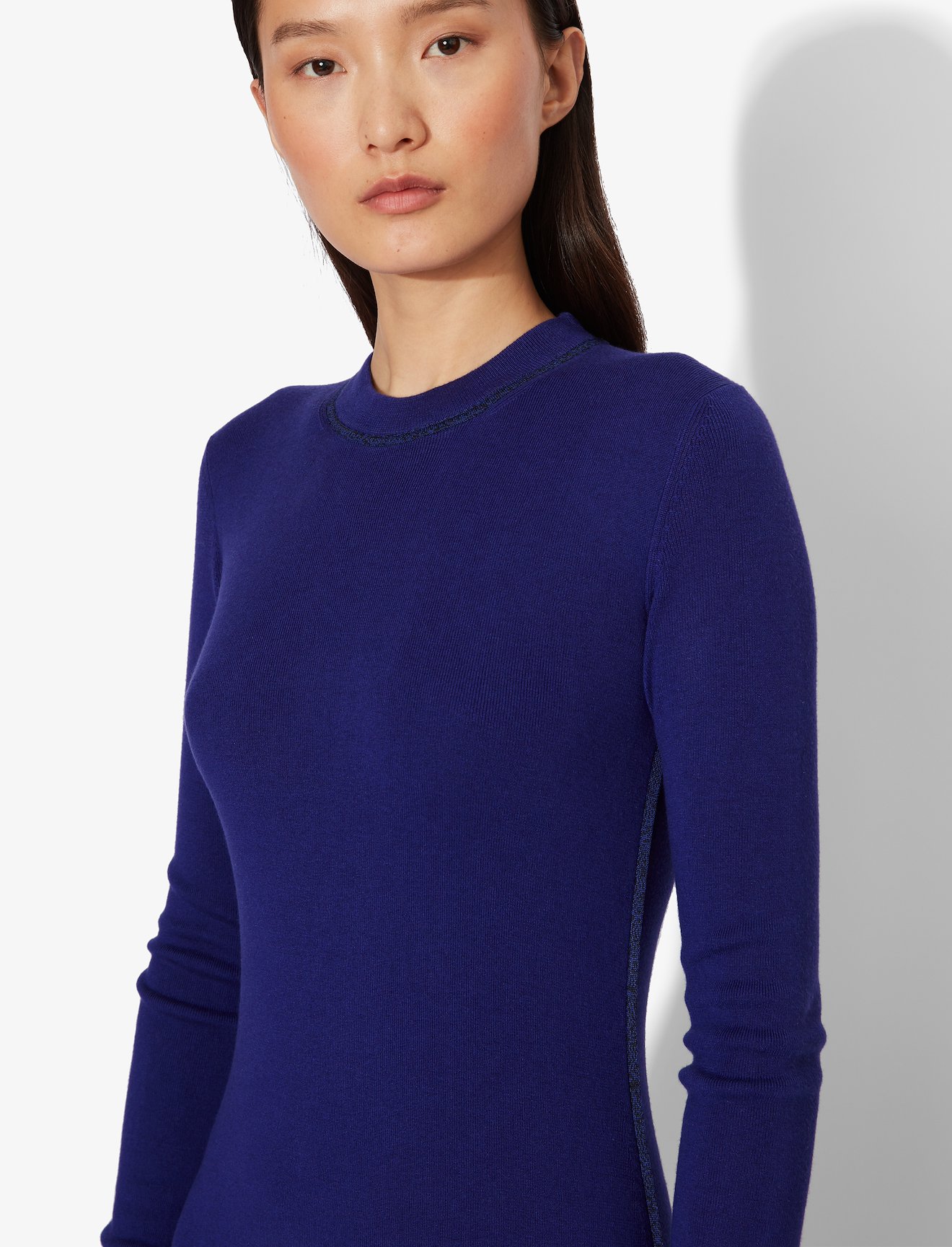 Silk Cashmere Long Sleeve Crewneck Dress #3