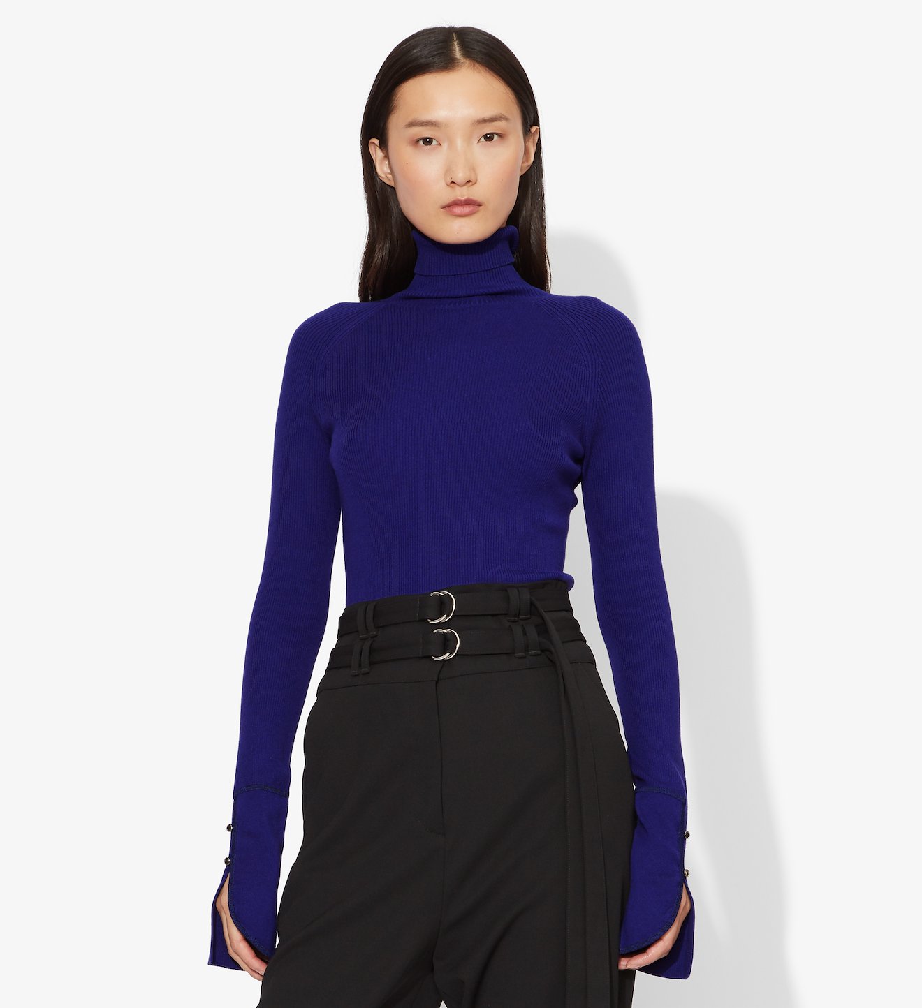 Silk Cashmere Long Sleeve Knit Turtleneck