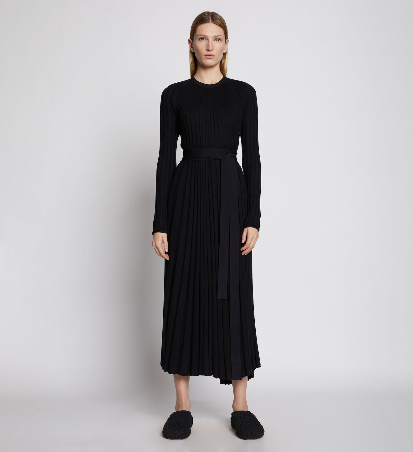 Silk Cashmere Pleated Dress