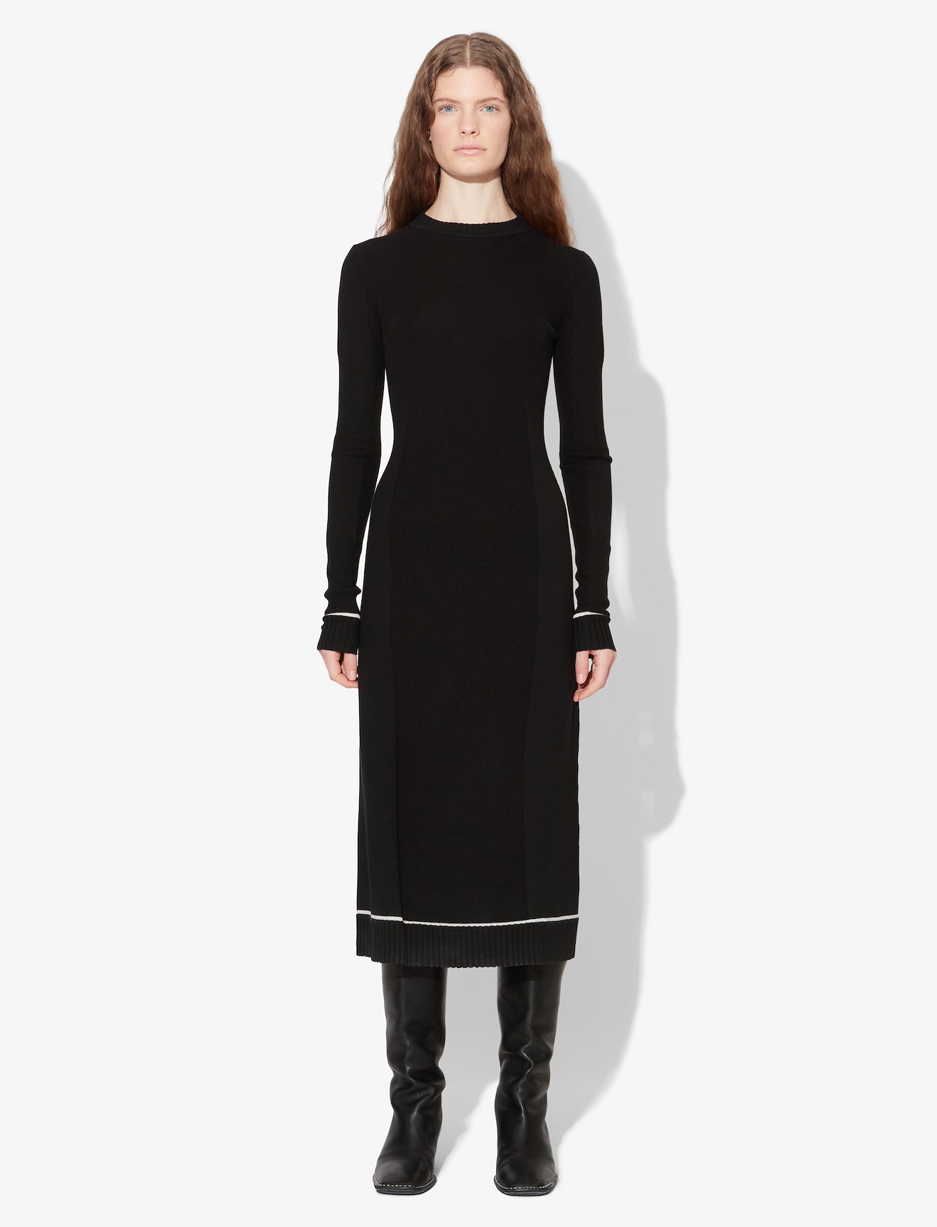 Silk Cashmere Rib Knit Dress #1
