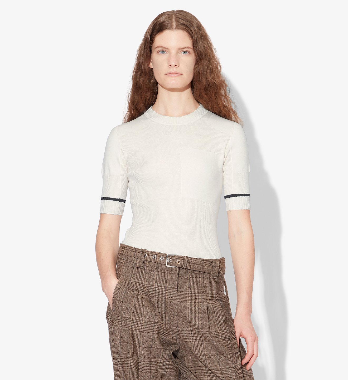 Silk Cashmere Rib Knit Top