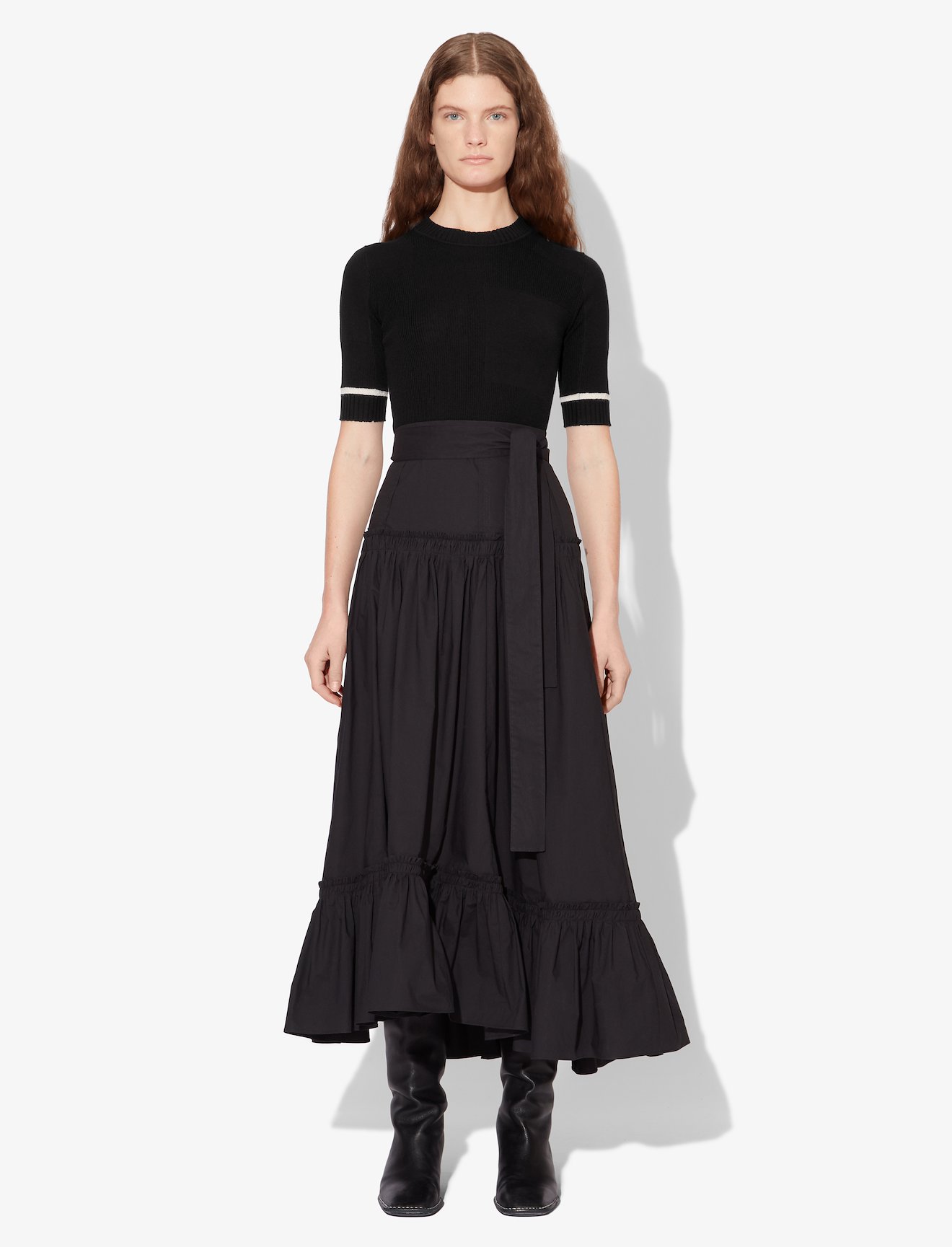 Silk Cashmere Rib Knit Top #1