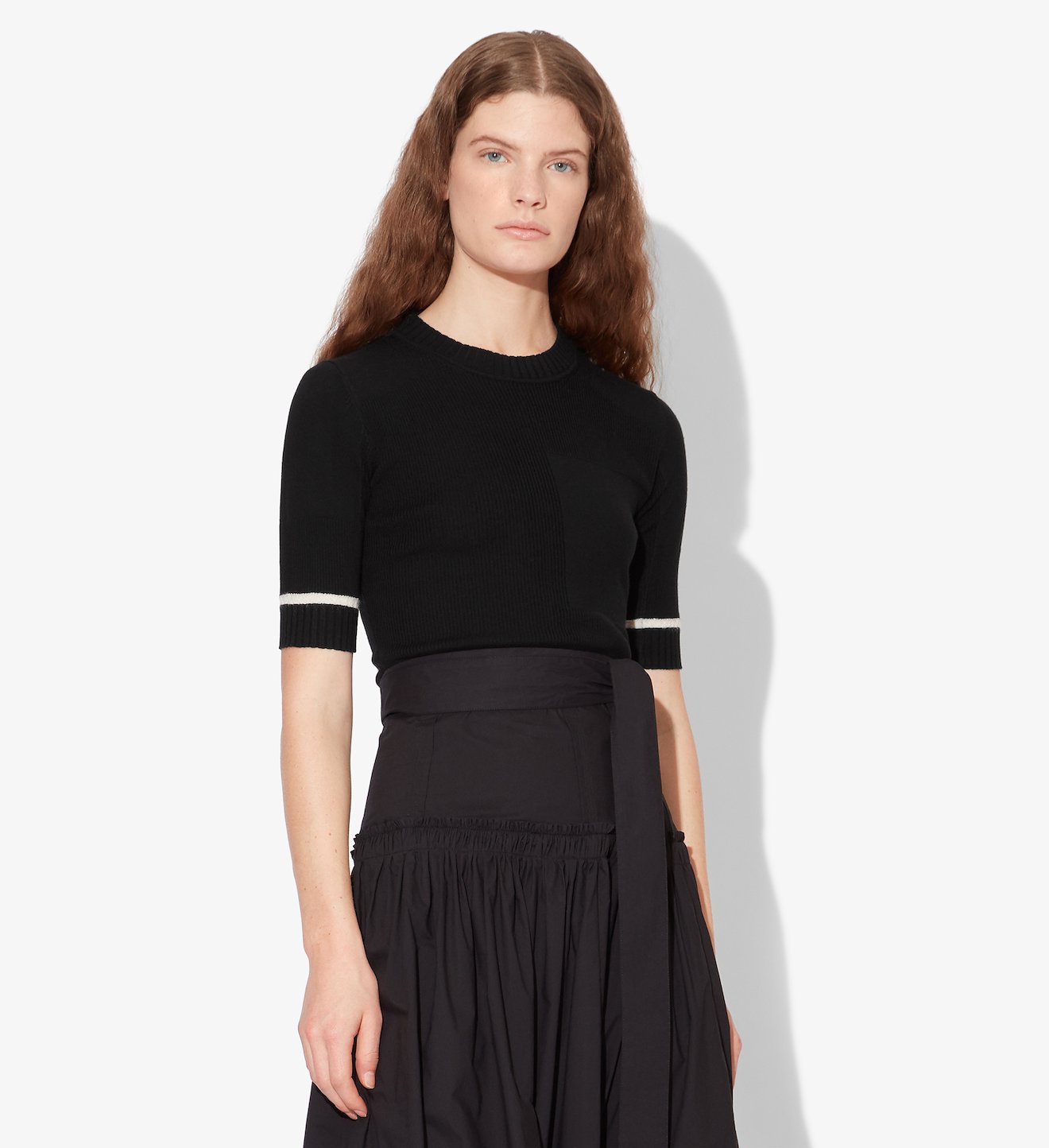 Silk Cashmere Rib Knit Top