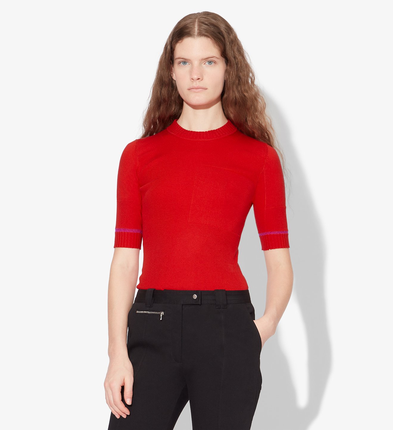 Silk Cashmere Rib Knit Top
