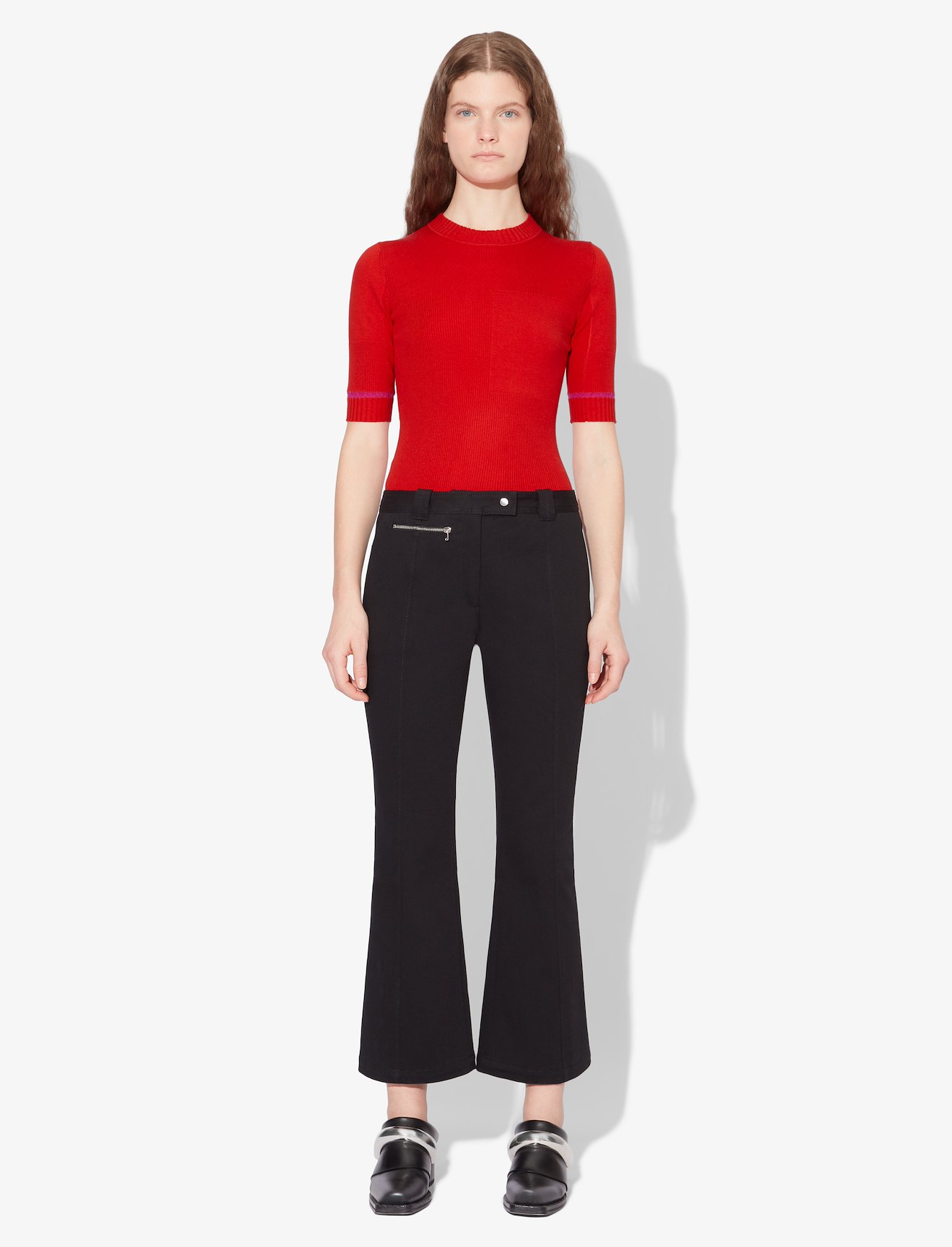 Silk Cashmere Rib Knit Top #1