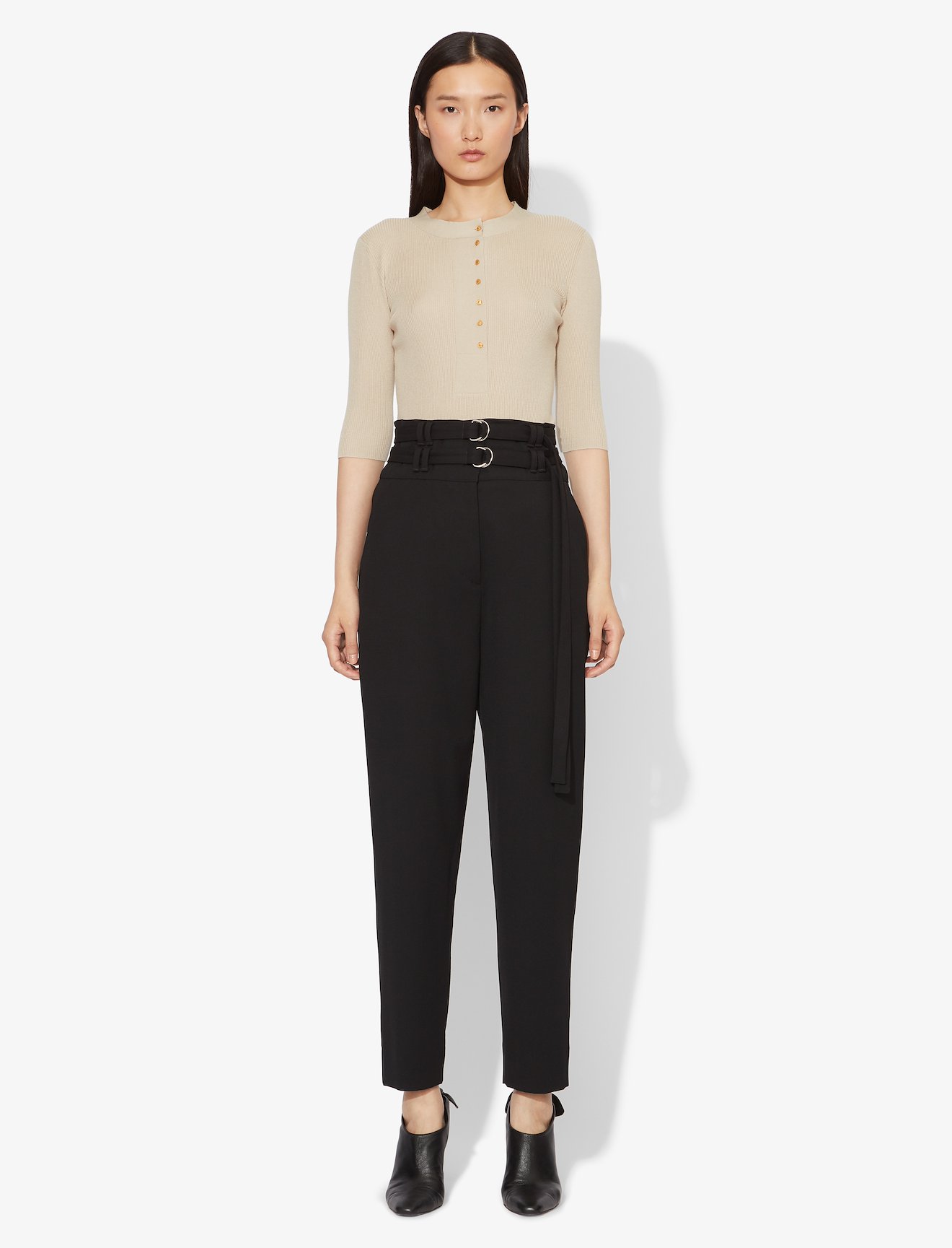 Silk Cashmere Short Sleeve Knit Henley #1