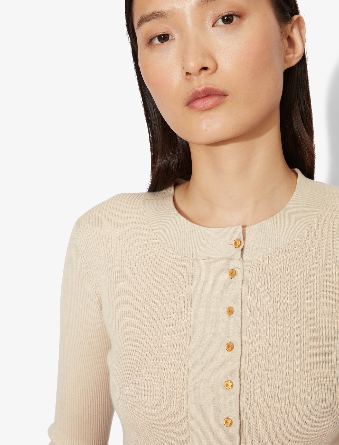 Silk Cashmere Short Sleeve Knit Henley #3
