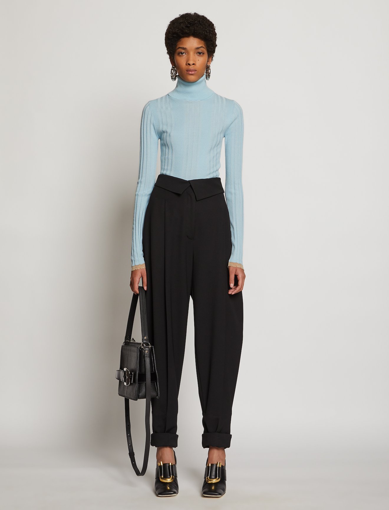 Silk Cashmere Turtleneck Knit Top #1