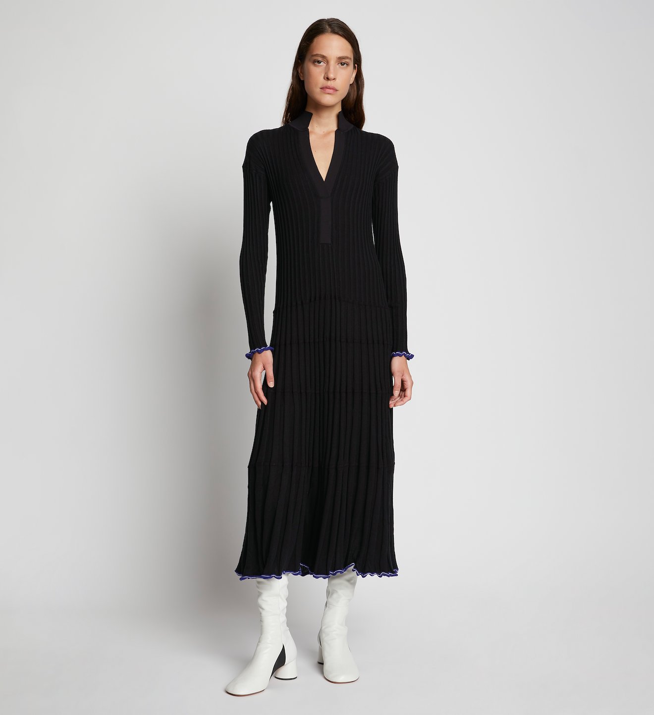 Silk Cashmere V-Neck Dress