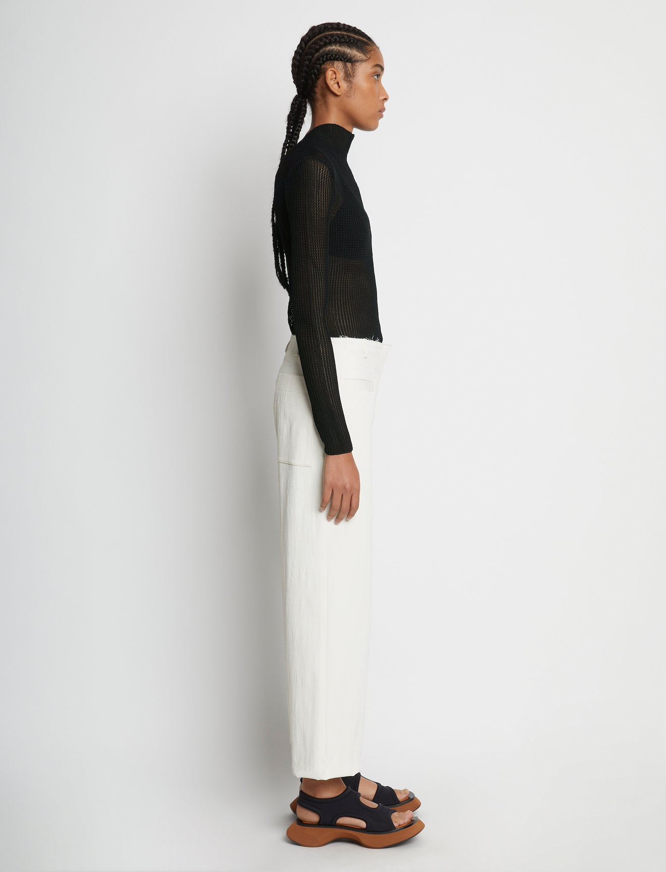 Silk Cotton Mesh Knit Top #2