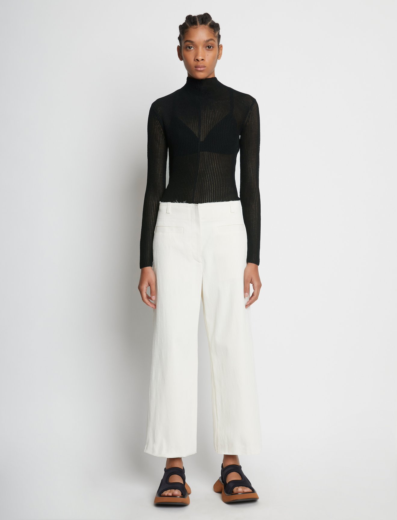 Silk Cotton Mesh Knit Top #1