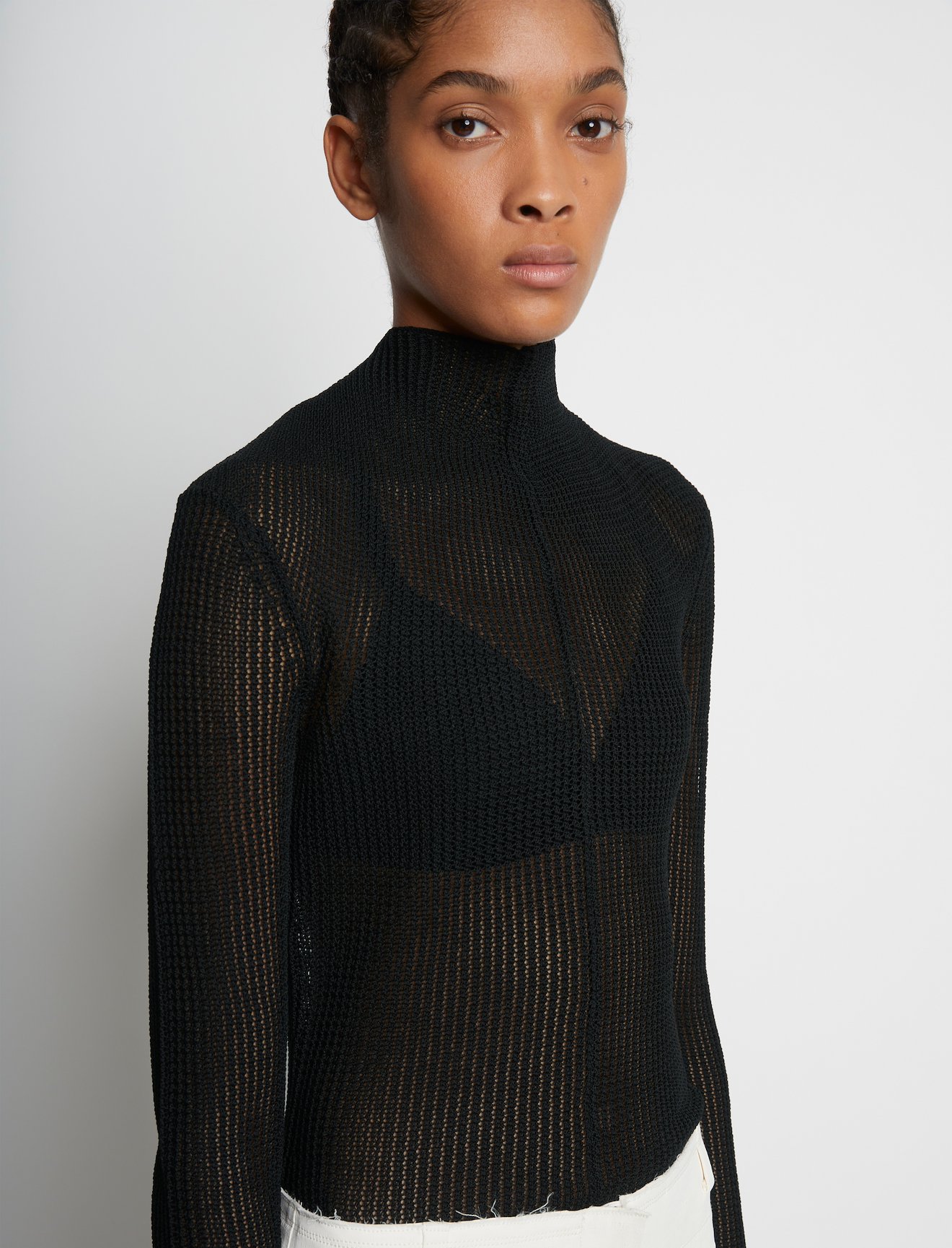 Silk Cotton Mesh Knit Top #4